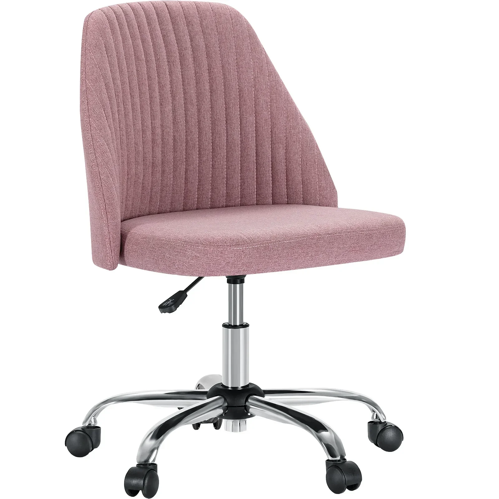 Armless Small Desk Office Chair Swivel Vanity Task Chair with Back and Wheels - Image 11