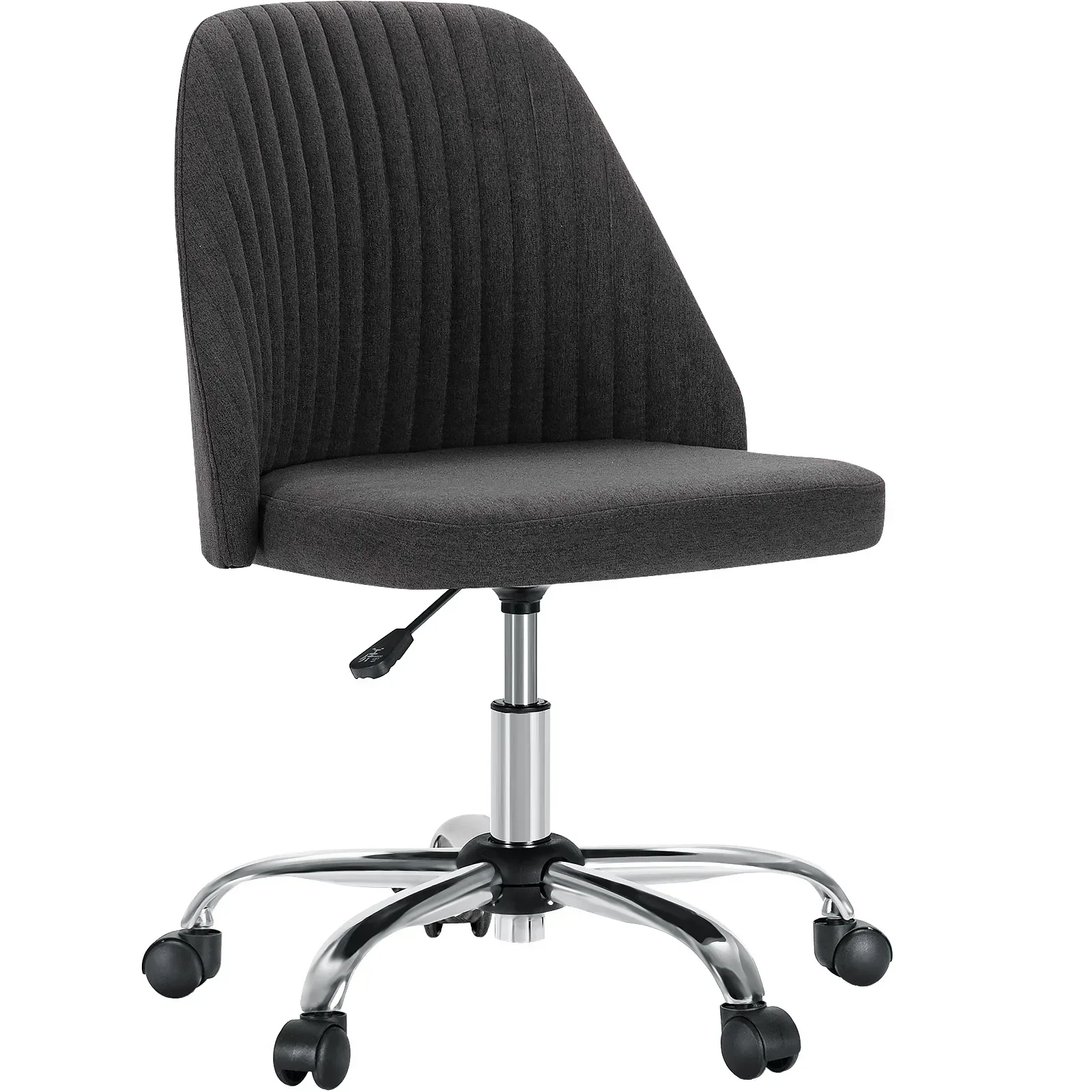 Armless Small Desk Office Chair Swivel Vanity Task Chair with Back and Wheels - Image 12