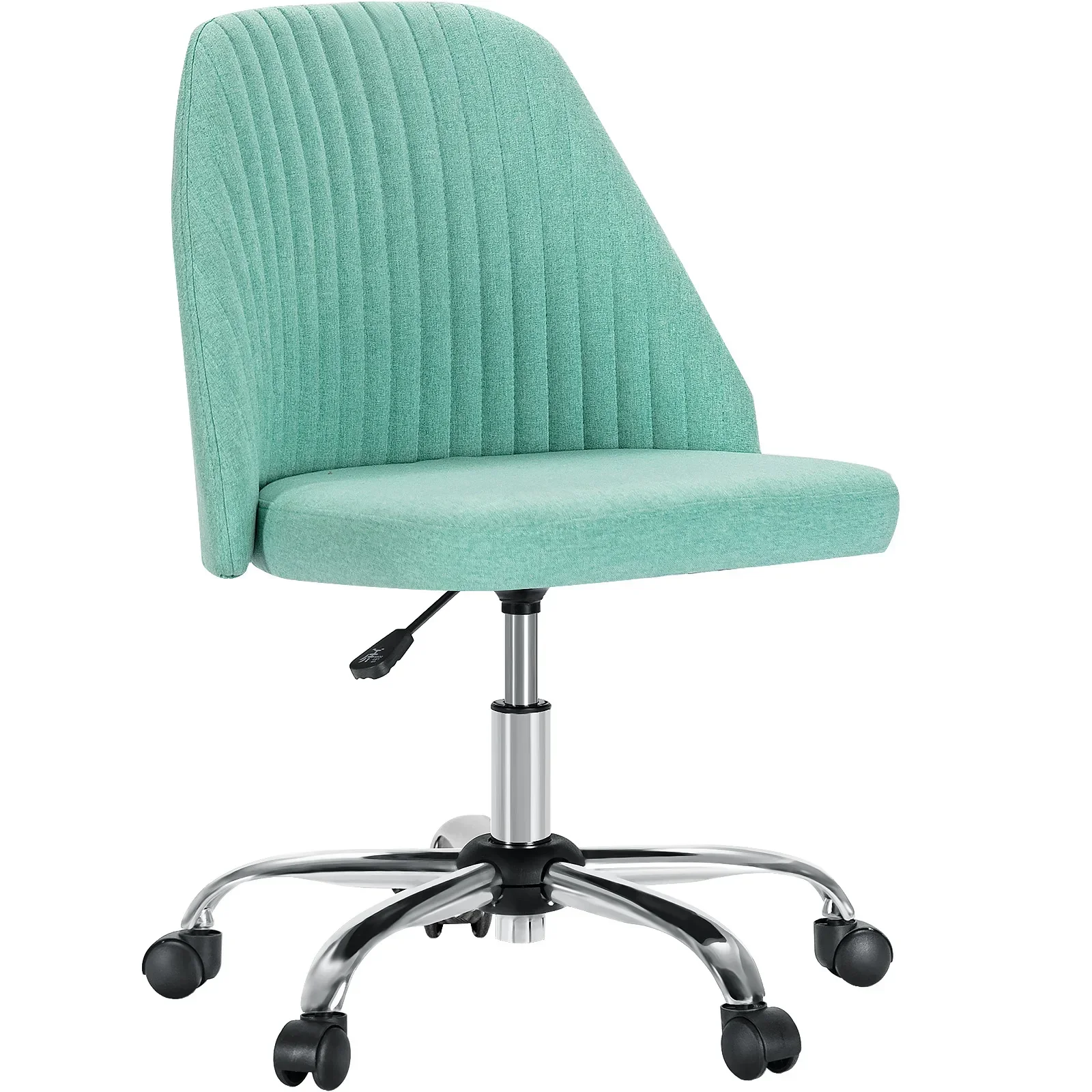 Armless Small Desk Office Chair Swivel Vanity Task Chair with Back and Wheels - Image 7
