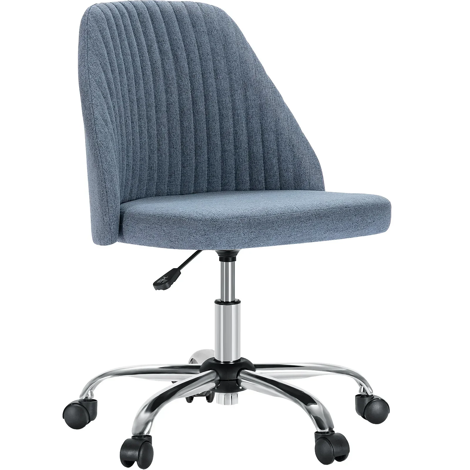 Armless Small Desk Office Chair Swivel Vanity Task Chair with Back and Wheels - Image 8