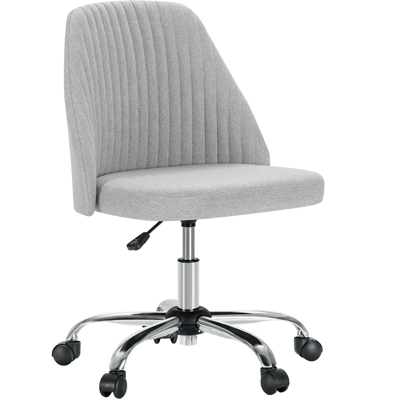 Armless Small Desk Office Chair Swivel Vanity Task Chair with Back and Wheels - Image 9