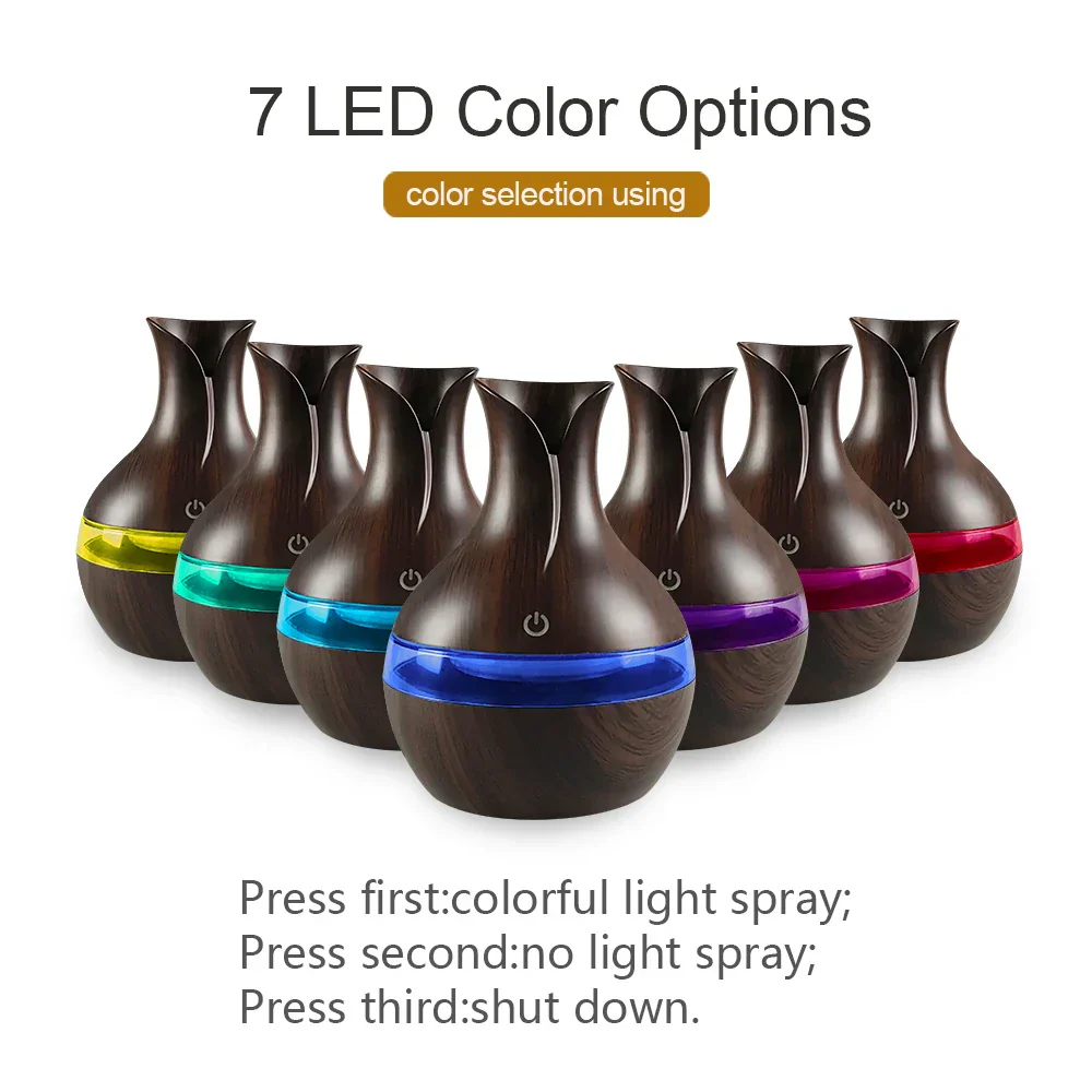 Aromatherapy Diffuser 300ml Cool Mist Humidifier 7-Color LED USB Rechargeable - Image 3