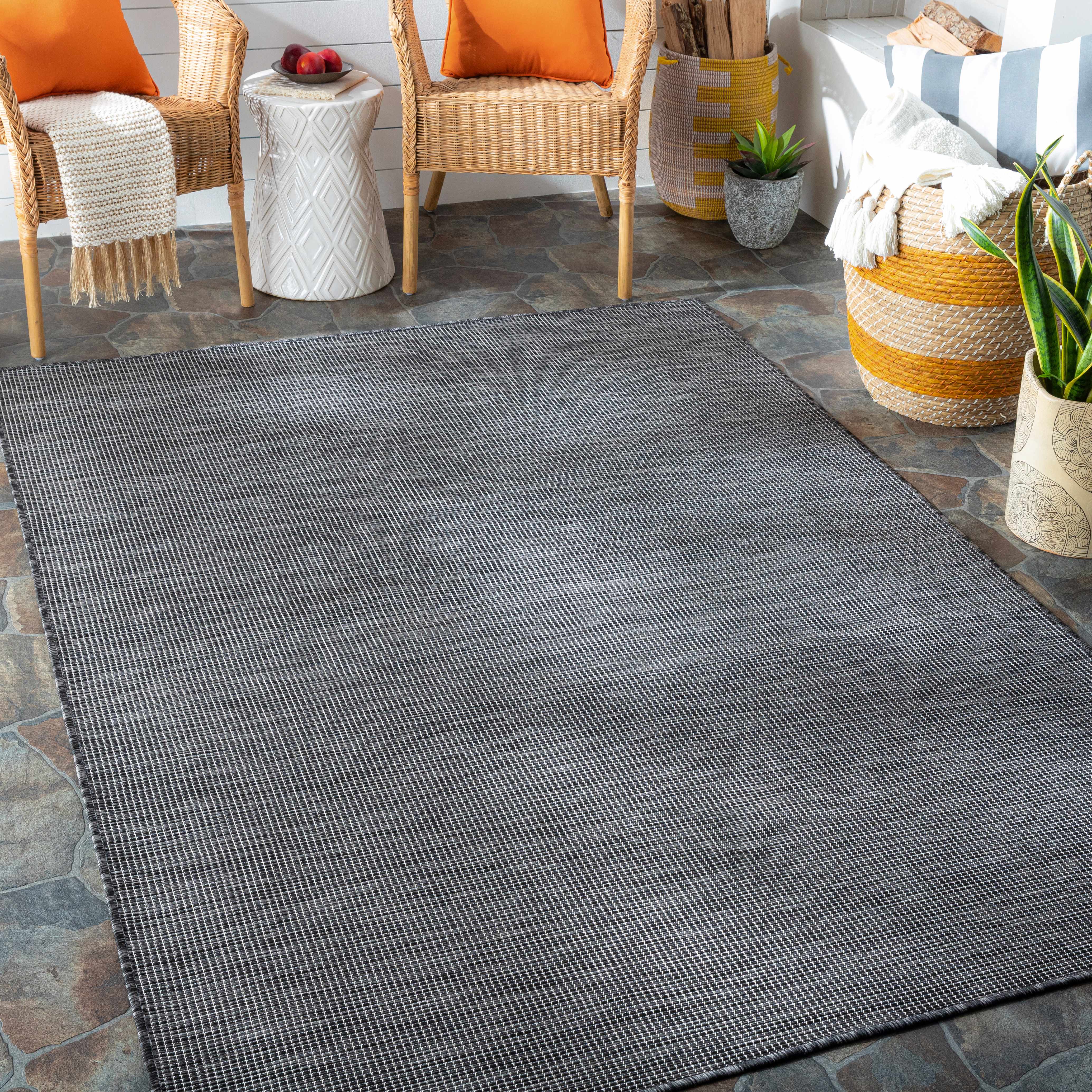 Aroona Black&Taupe Striped Flatweave Carpet - Clearance - Image 4