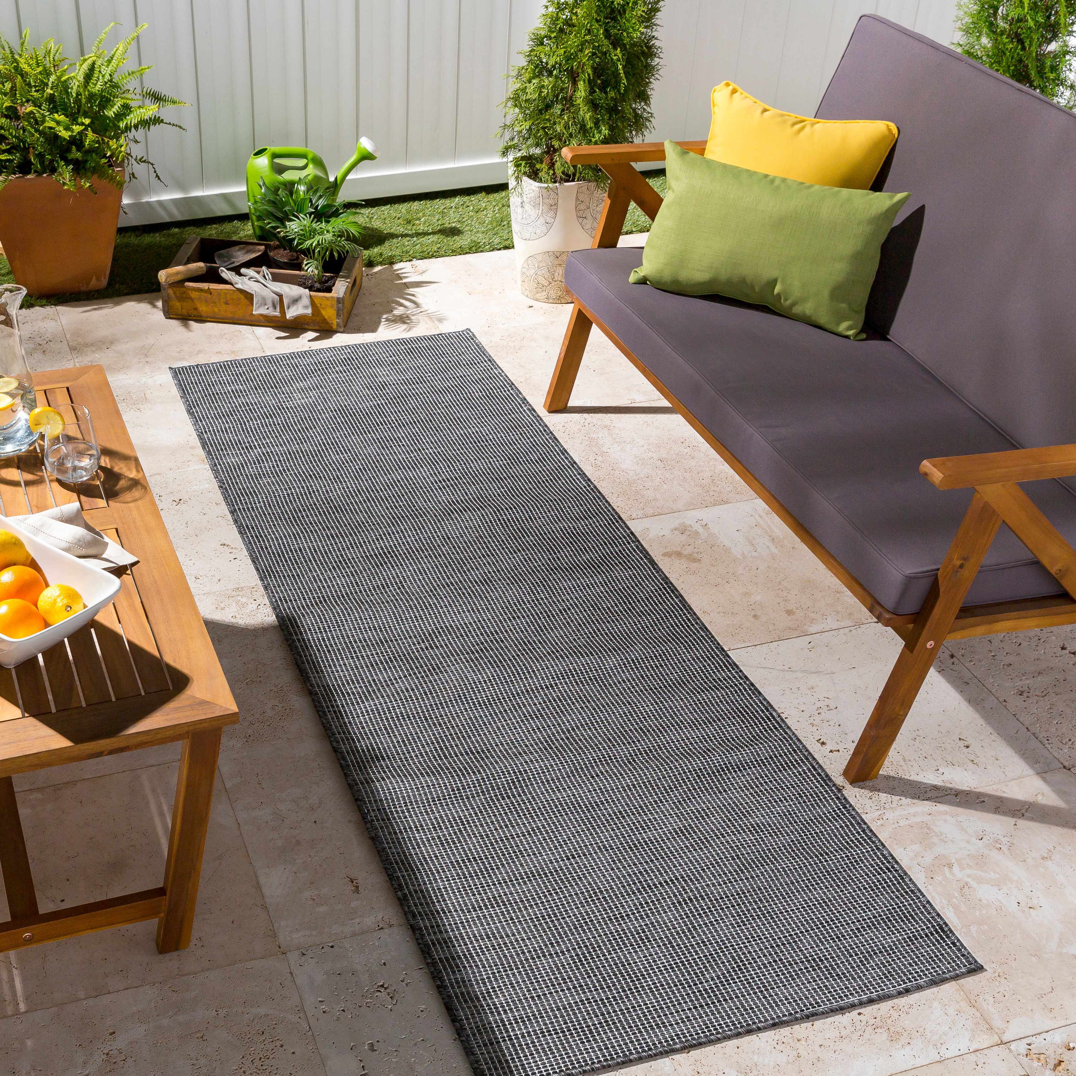 Aroona Black&Taupe Striped Flatweave Carpet - Clearance - Image 5