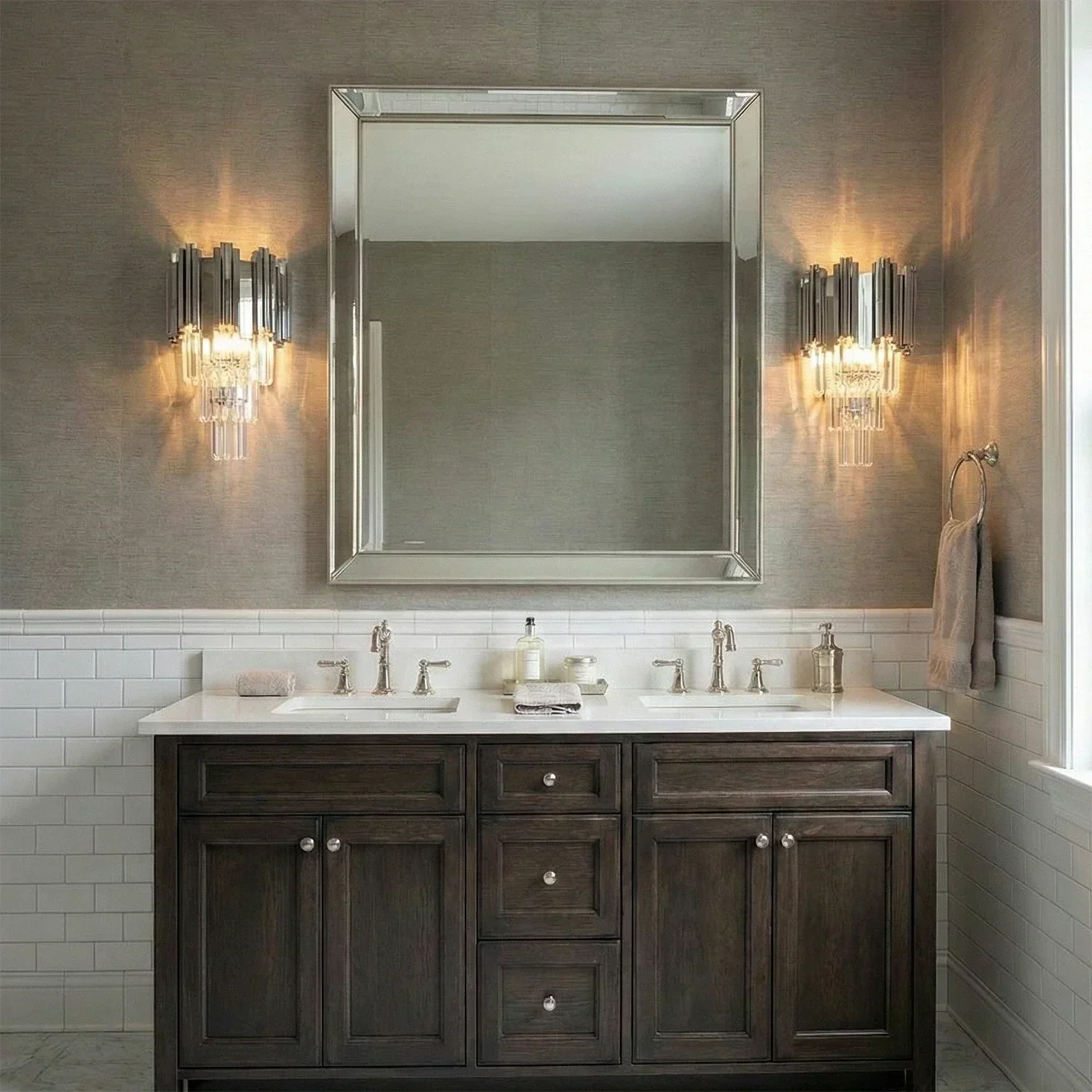 Art Deco Crystal Wall Sconce Gold Chrome – Empire Style E12 Dimmable Wall Light - Image 15