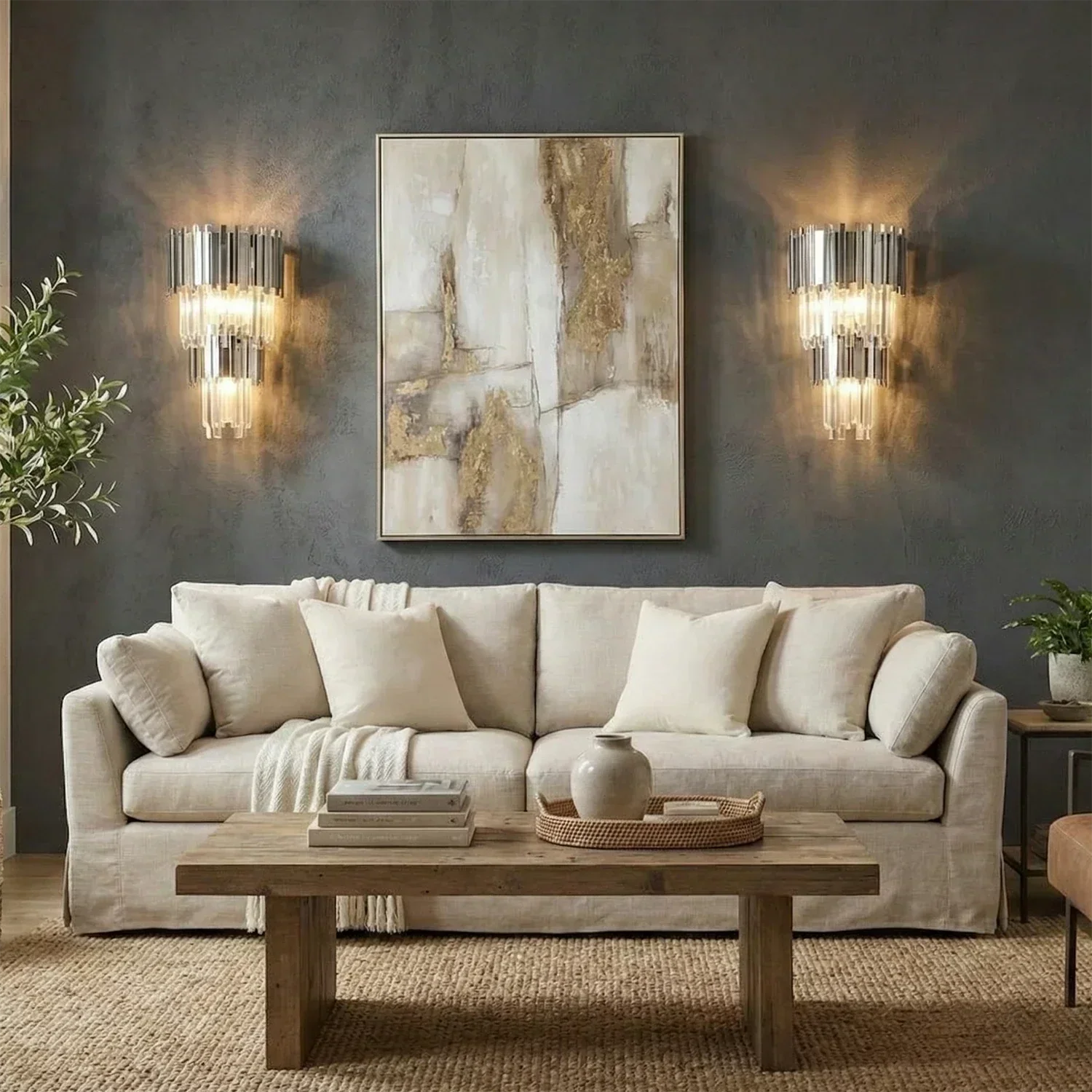 Art Deco Crystal Wall Sconce Gold Chrome – Empire Style E12 Dimmable Wall Light - Image 16
