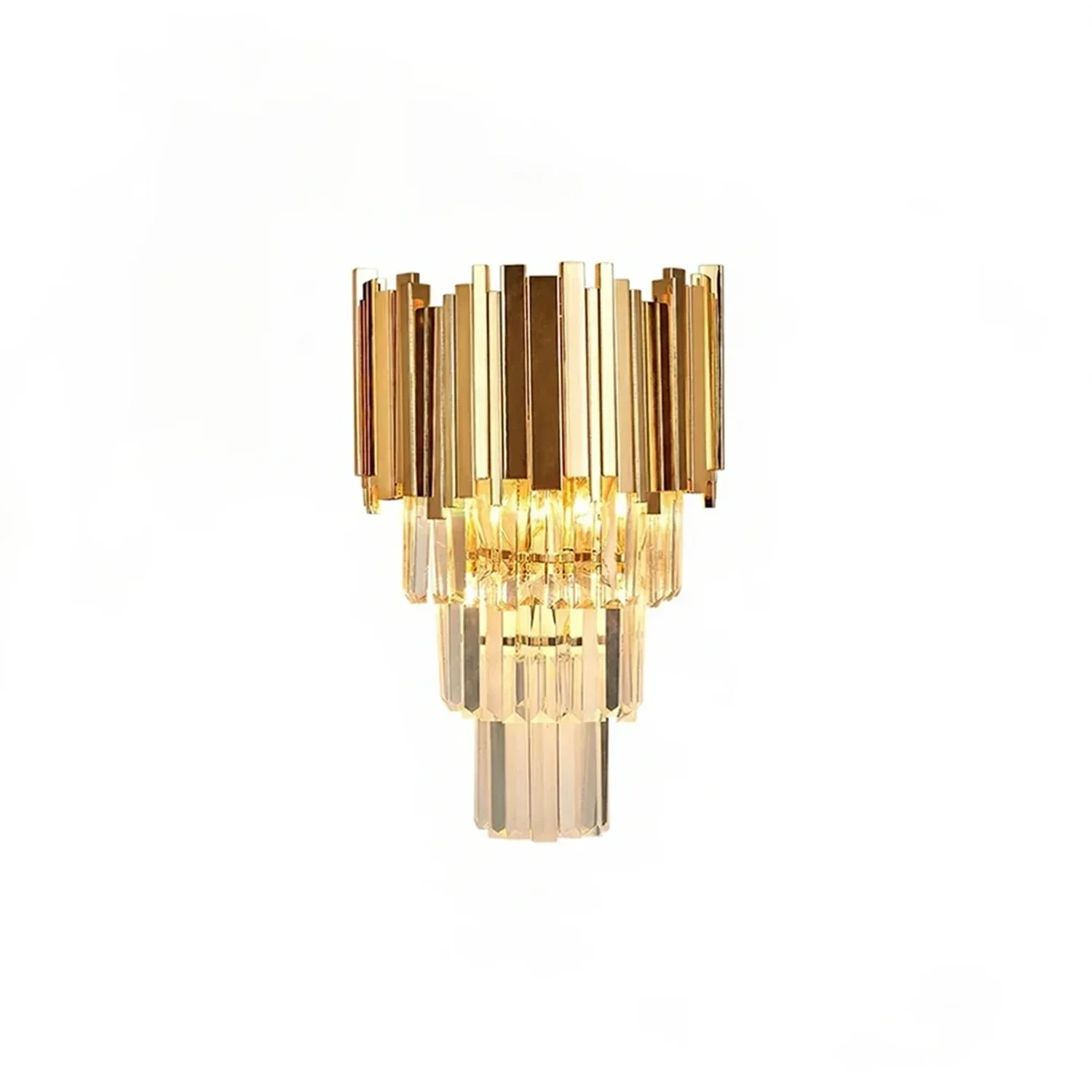 Art Deco Crystal Wall Sconce Gold Chrome – Empire Style E12 Dimmable Wall Light - Image 2