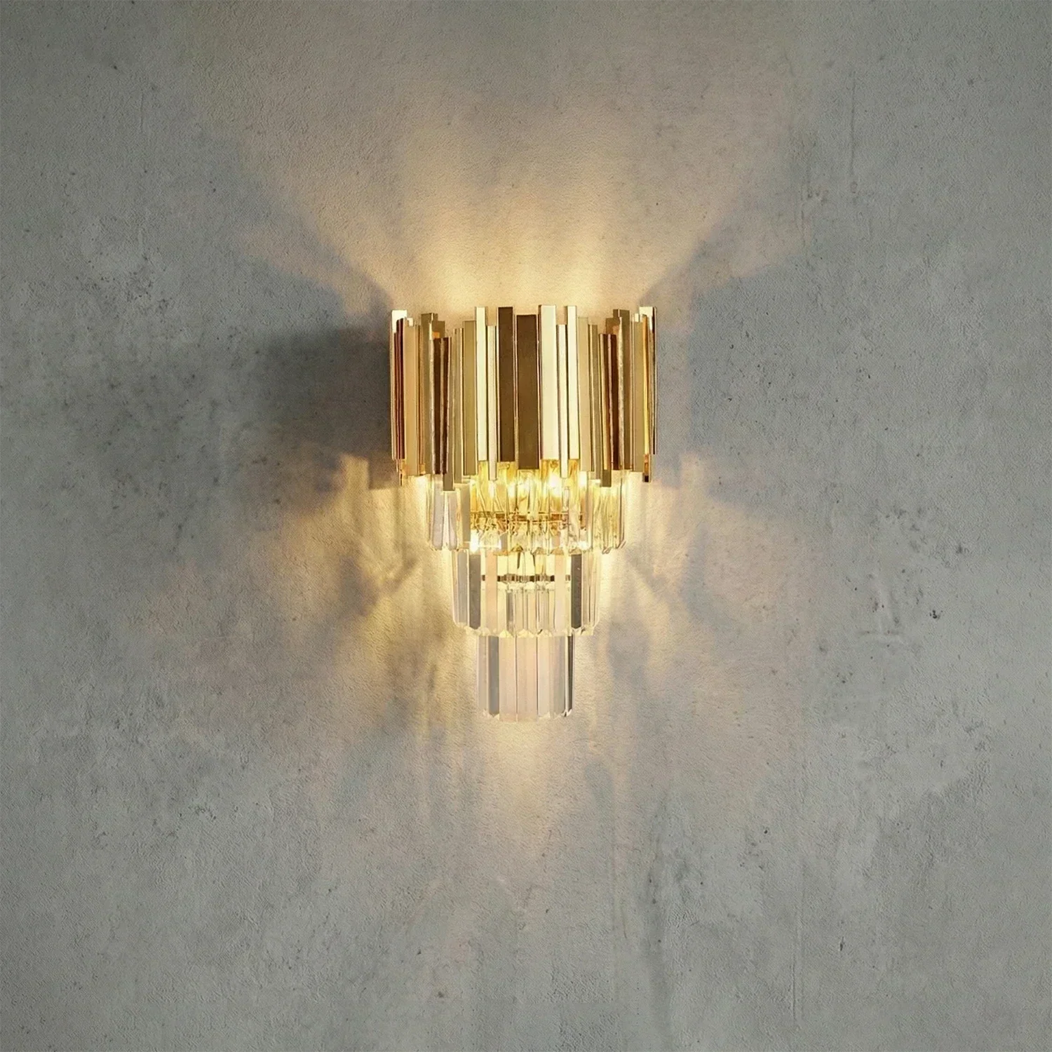 Art Deco Crystal Wall Sconce Gold Chrome – Empire Style E12 Dimmable Wall Light - Image 23