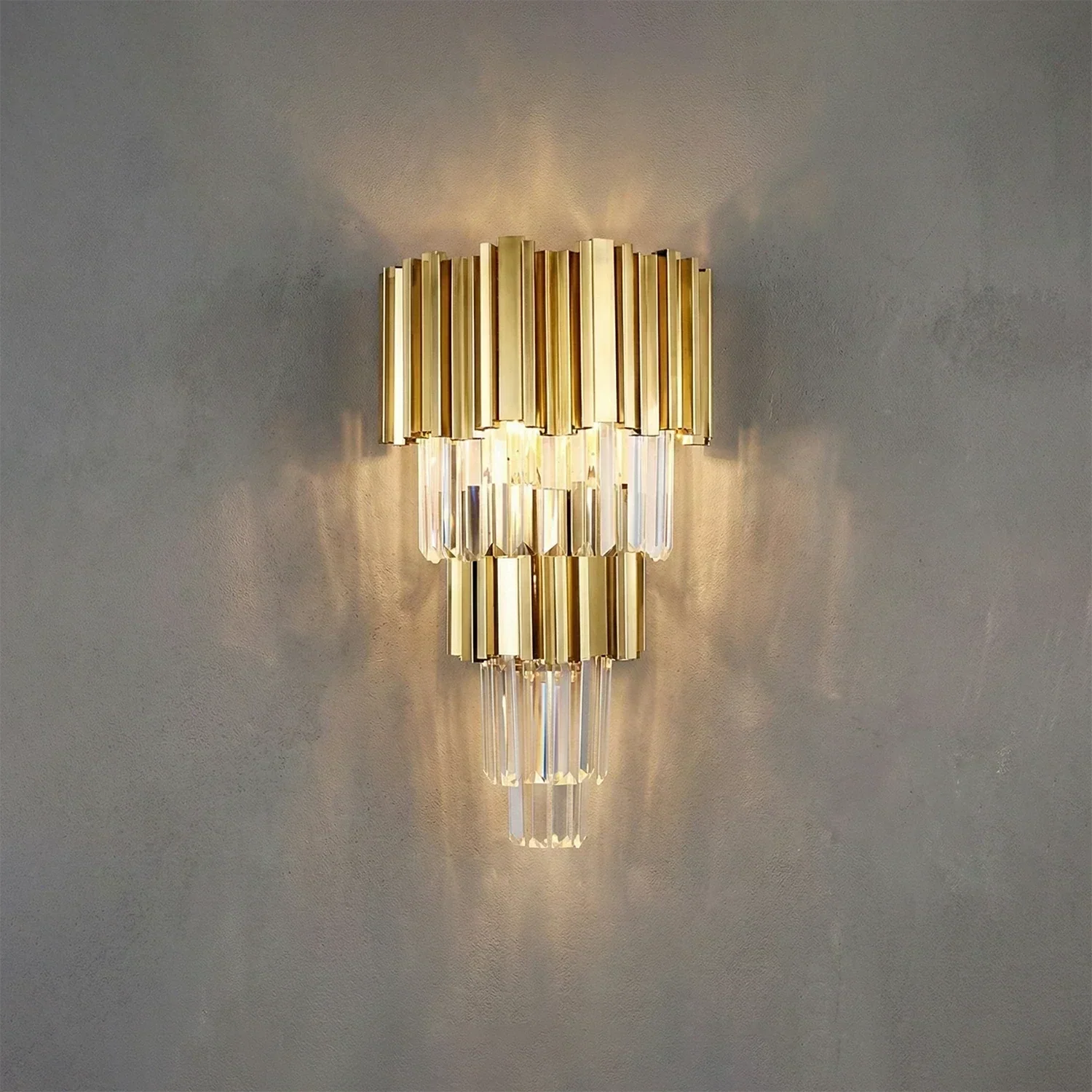 Art Deco Crystal Wall Sconce Gold Chrome – Empire Style E12 Dimmable Wall Light - Image 24