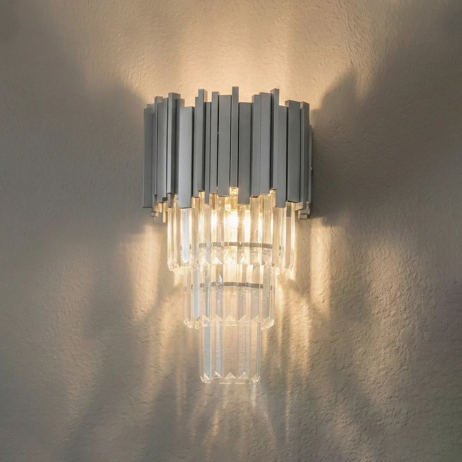 Art Deco Crystal Wall Sconce Gold Chrome – Empire Style E12 Dimmable Wall Light - Image 25