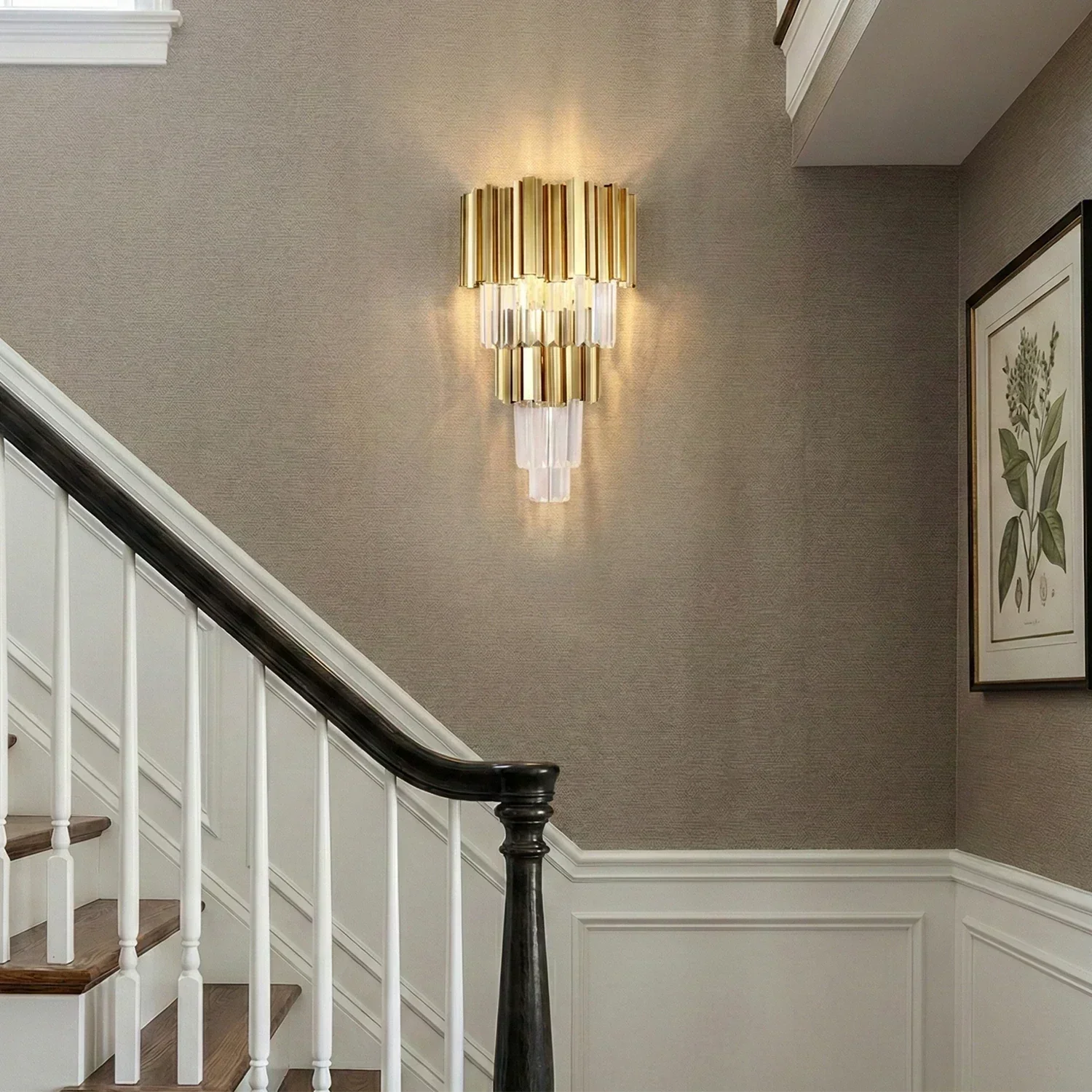 Art Deco Crystal Wall Sconce Gold Chrome – Empire Style E12 Dimmable Wall Light - Image 7