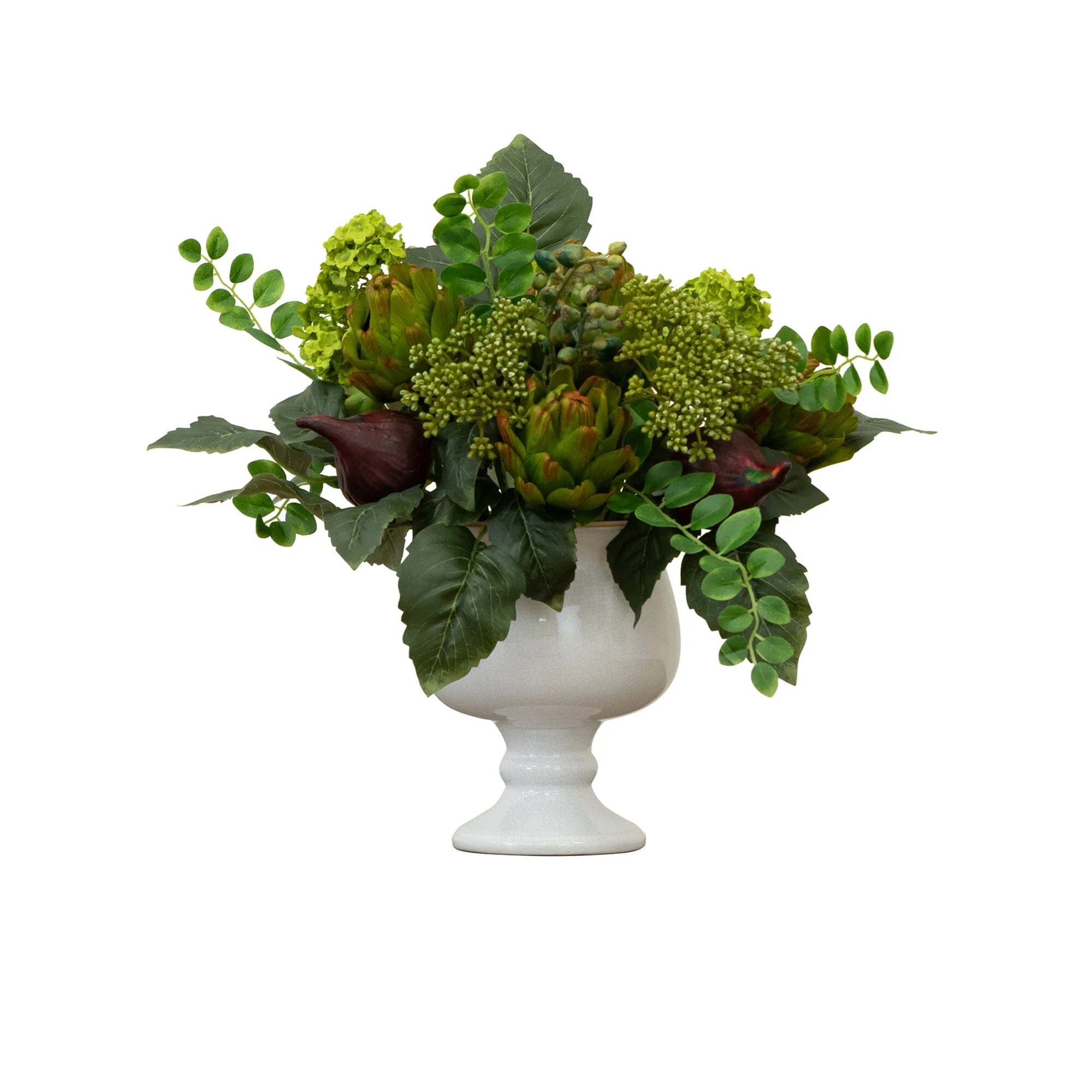 Artichoke and Hydrangea Silk Flower Arrangement - Image 2