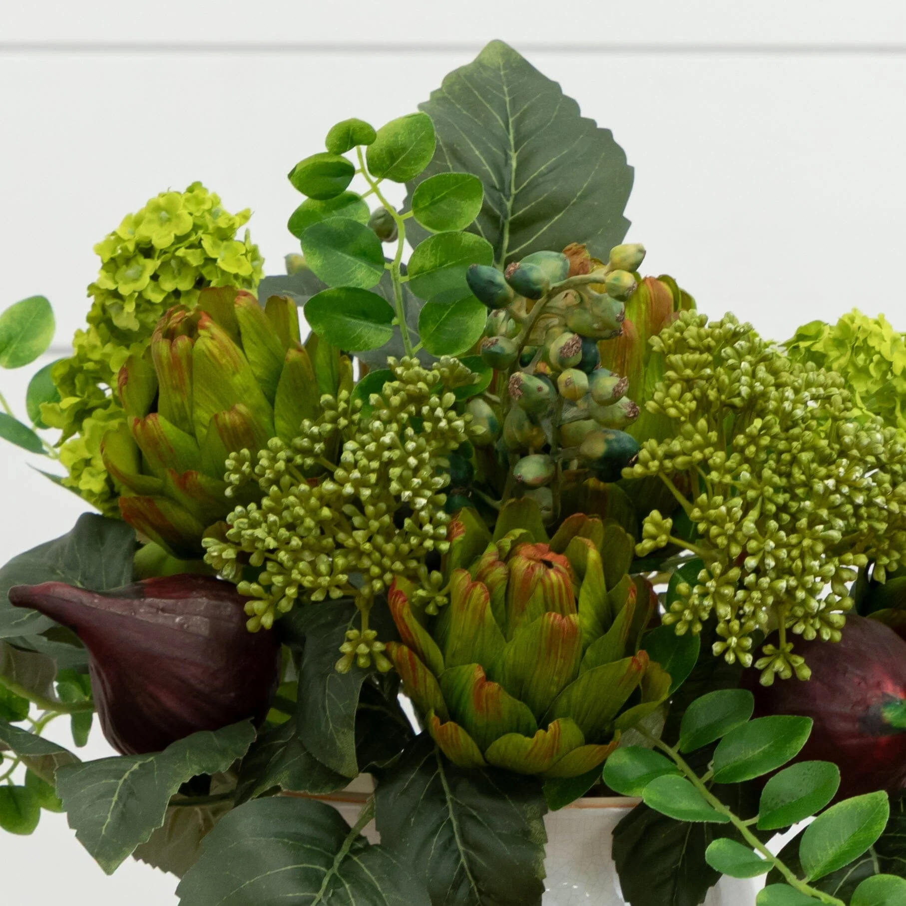 Artichoke and Hydrangea Silk Flower Arrangement - Image 3