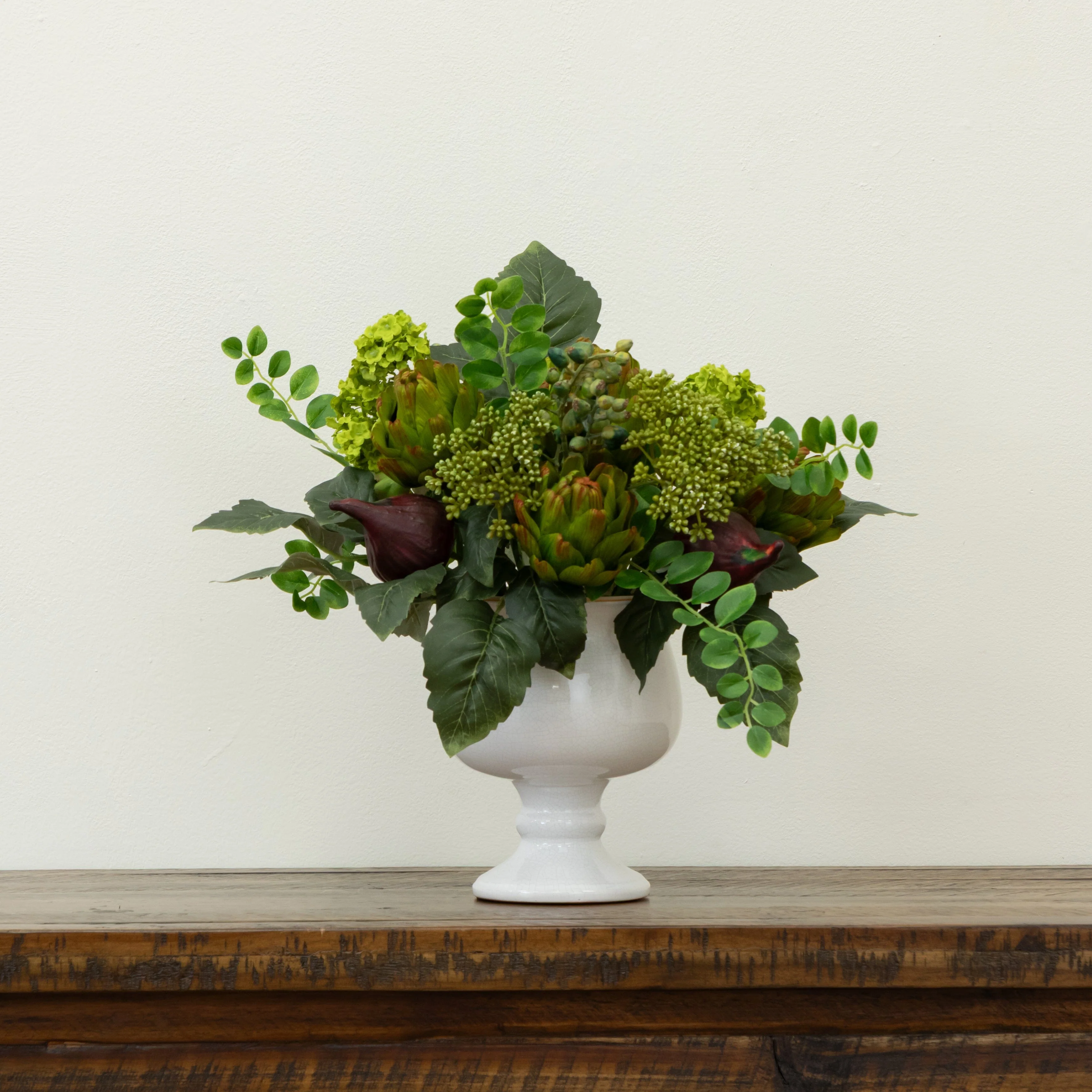Artichoke and Hydrangea Silk Flower Arrangement - Image 6