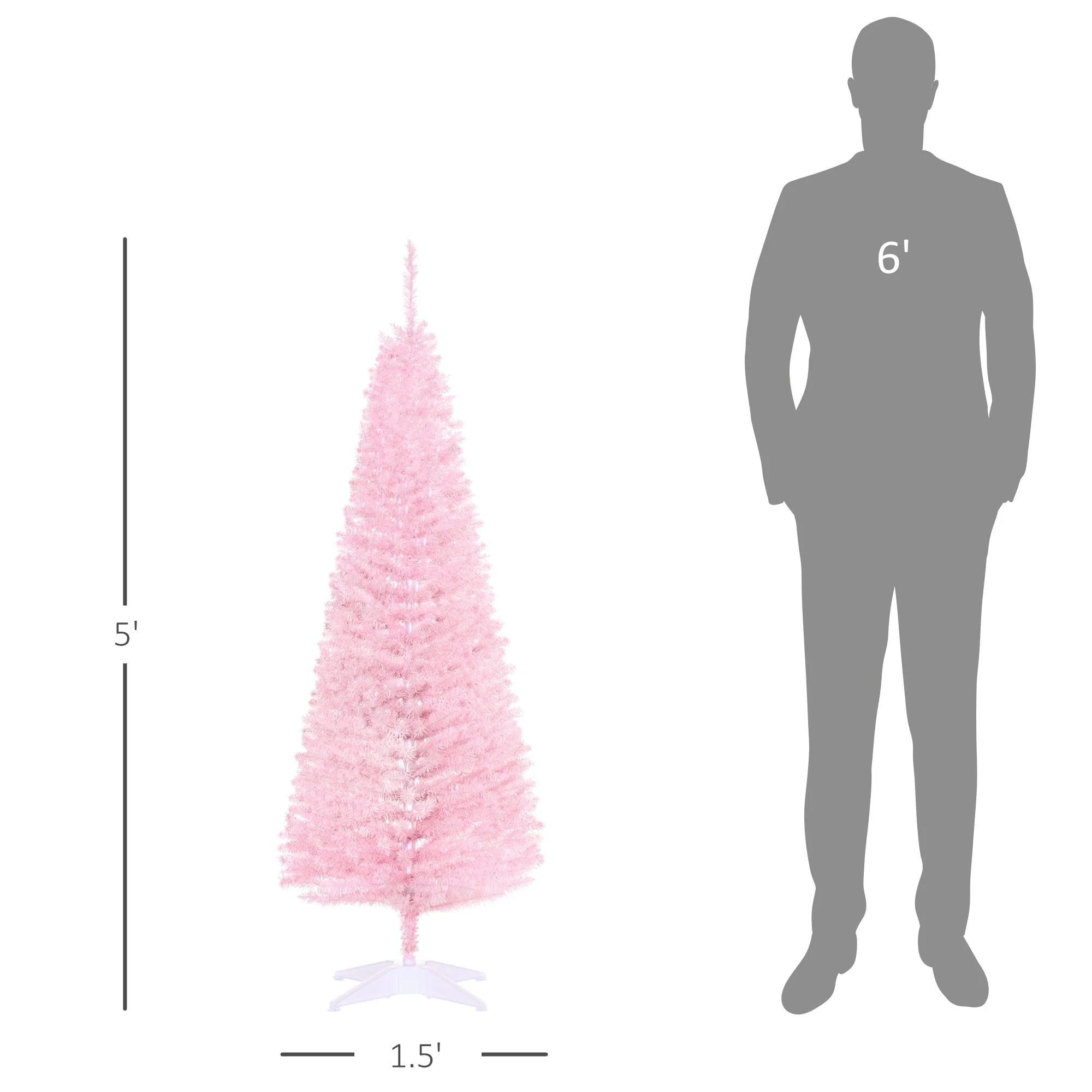 Artificial Pencil Christmas Tree Slim Design with Easy Setup - Image 3