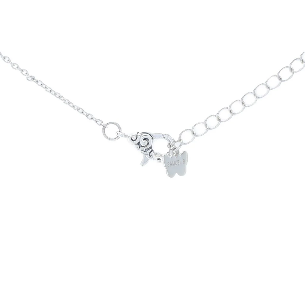 Artisan Silver by Samuel B. 1.18ctw Multi Gemstone Butterfly Necklace - Image 2