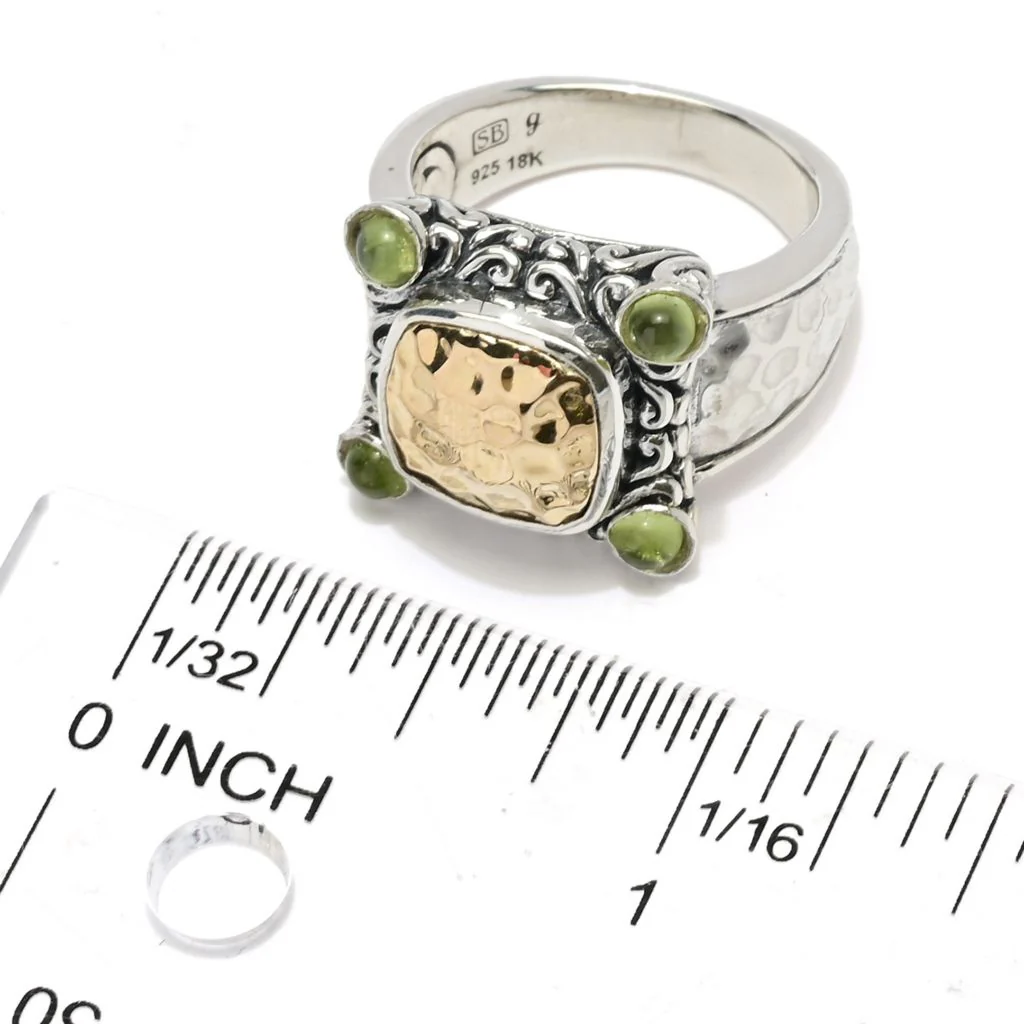 Artisan Silver by Samuel B. 18K Gold Accented Choice of Gem Cabochon Ring - Image 2