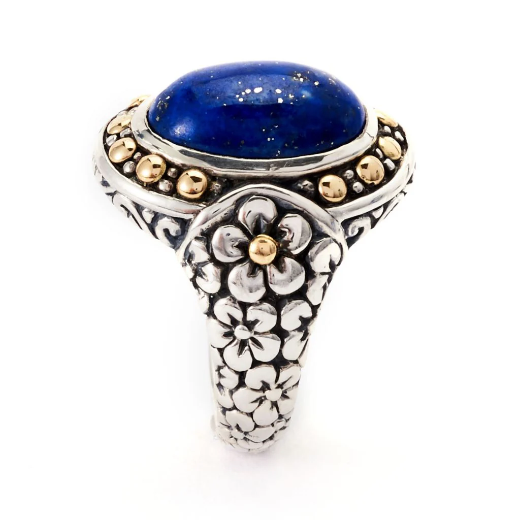 Artisan Silver by Samuel B. 18K Gold Accented Choice of Gem Ring - Image 2