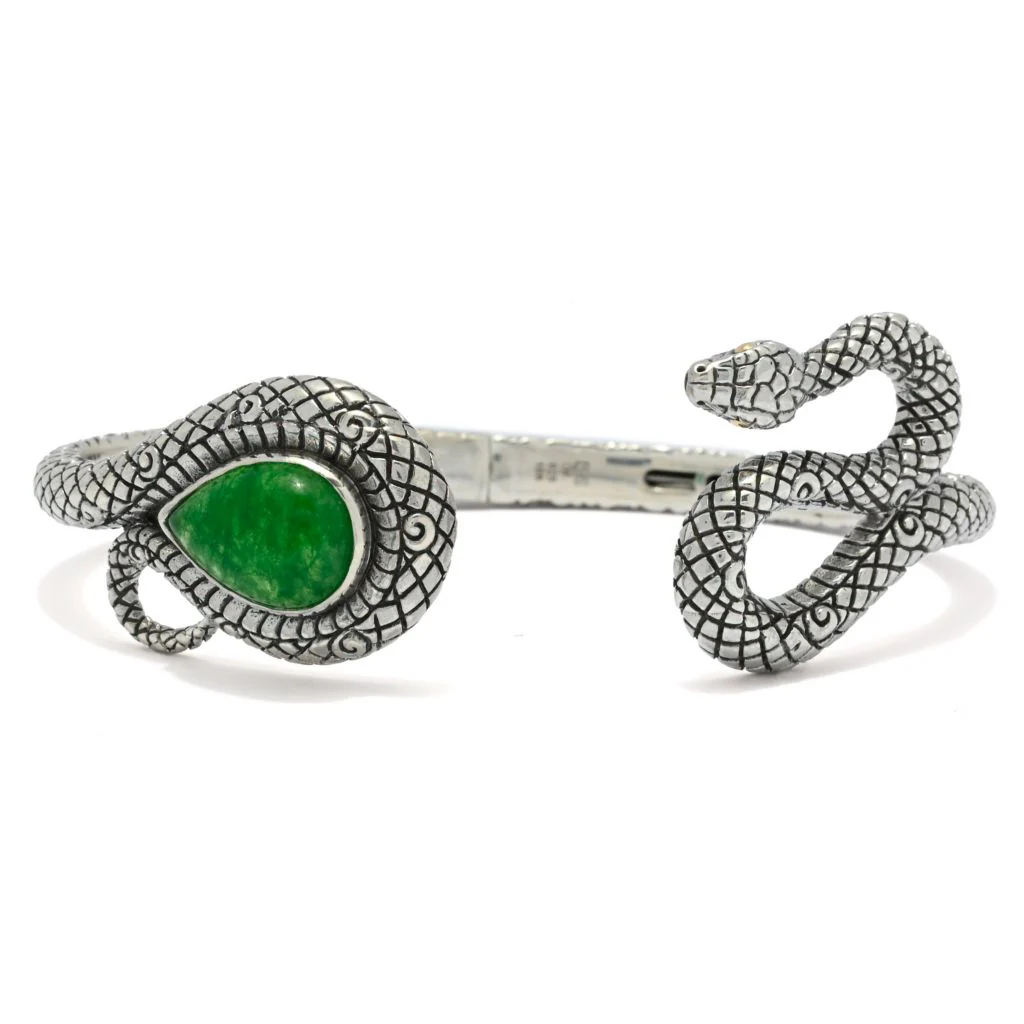 Artisan Silver by Samuel B. Choice of 14x10mm Gemstone Year of the Snake Bracelet - Image 3