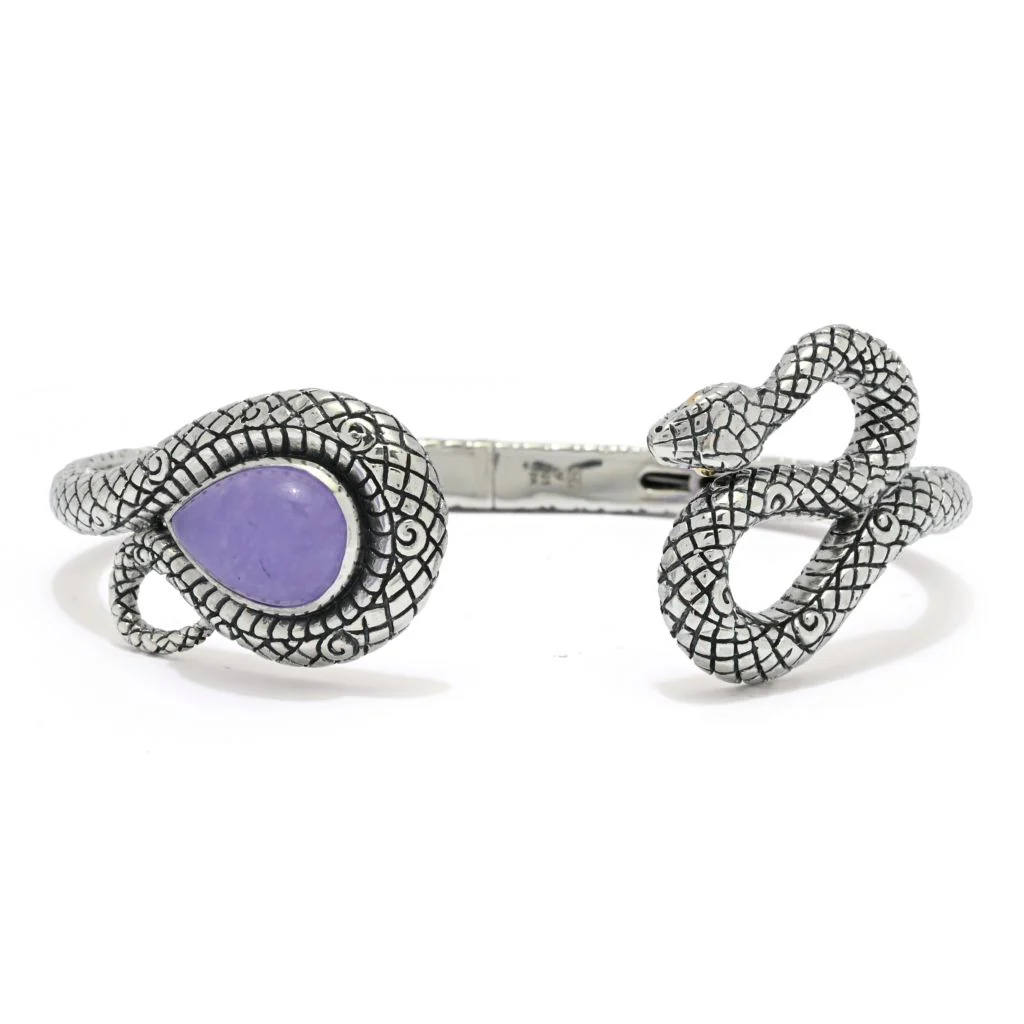 Artisan Silver by Samuel B. Choice of 14x10mm Gemstone Year of the Snake Bracelet - Image 5