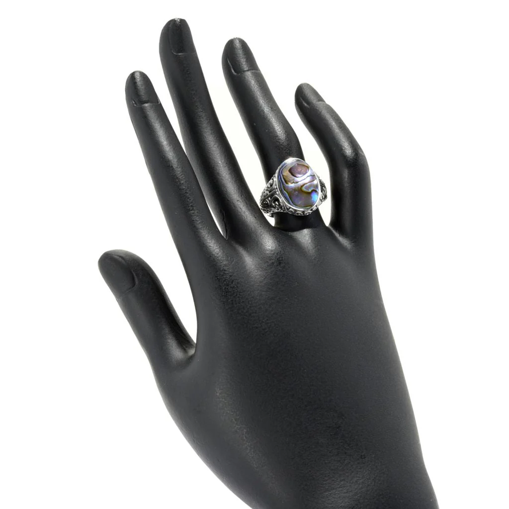 Artisan Silver by Samuel B. Choice of 16x12mm Gem Filigree Ring - Image 2