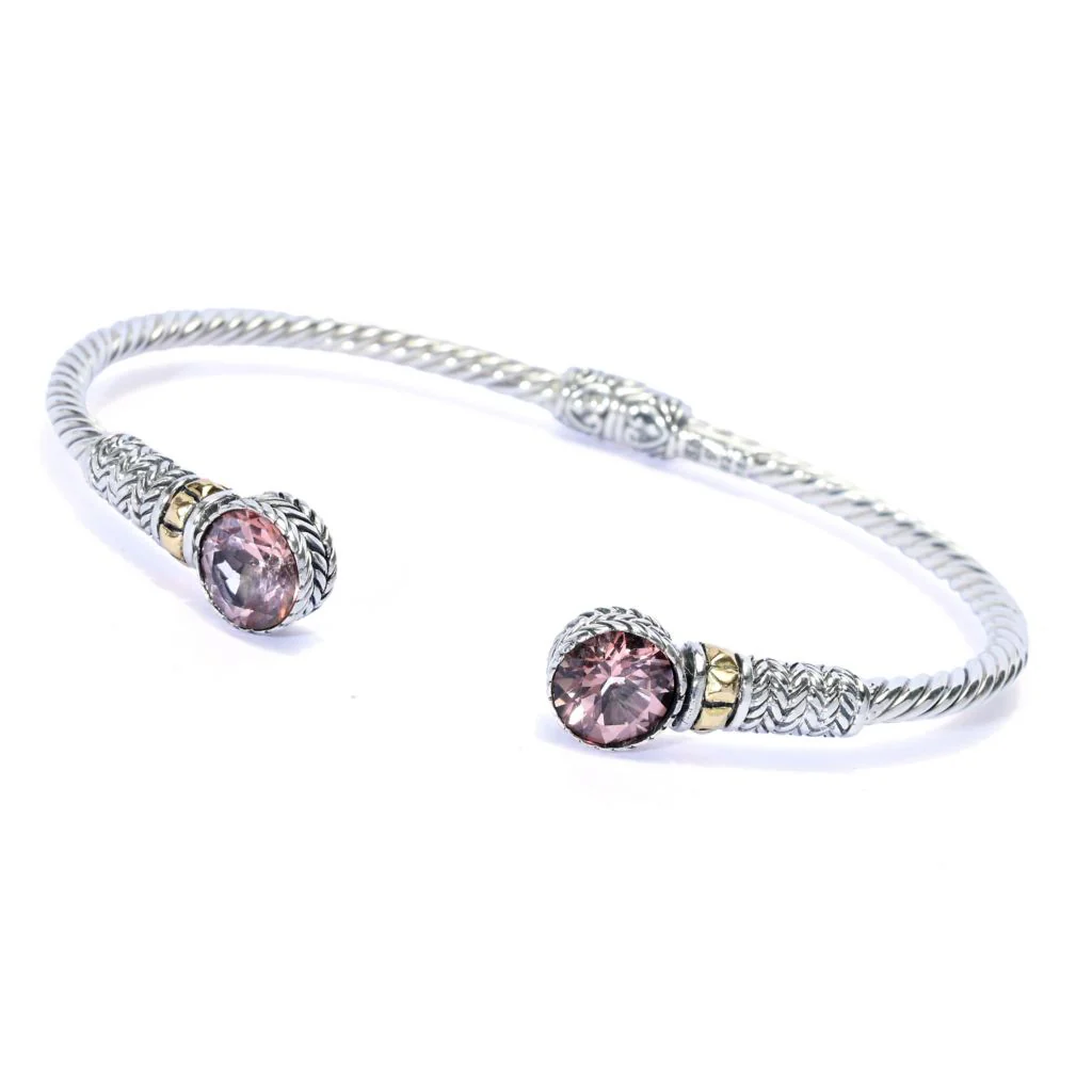 Artisan Silver by Samuel B. Choice of 4.00ctw Topaz Bangle Bracelet - Image 4