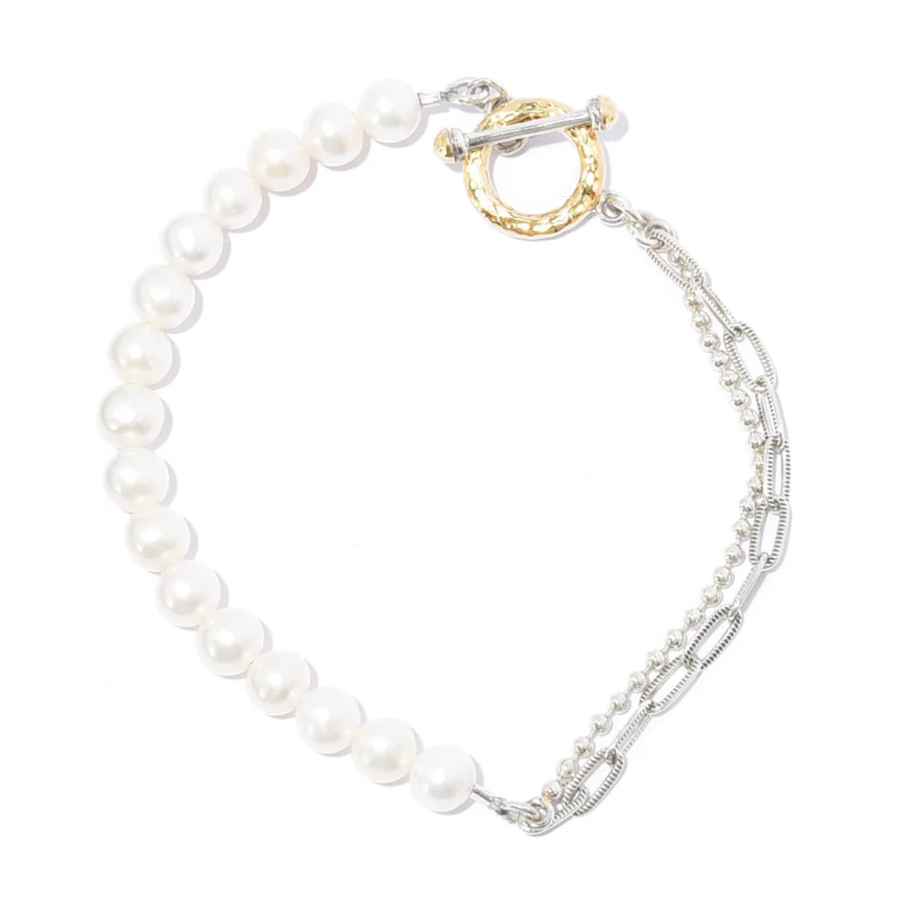 Artisan Silver by Samuel B. Choice of Gem Bead & Chain Bracelet - Image 2