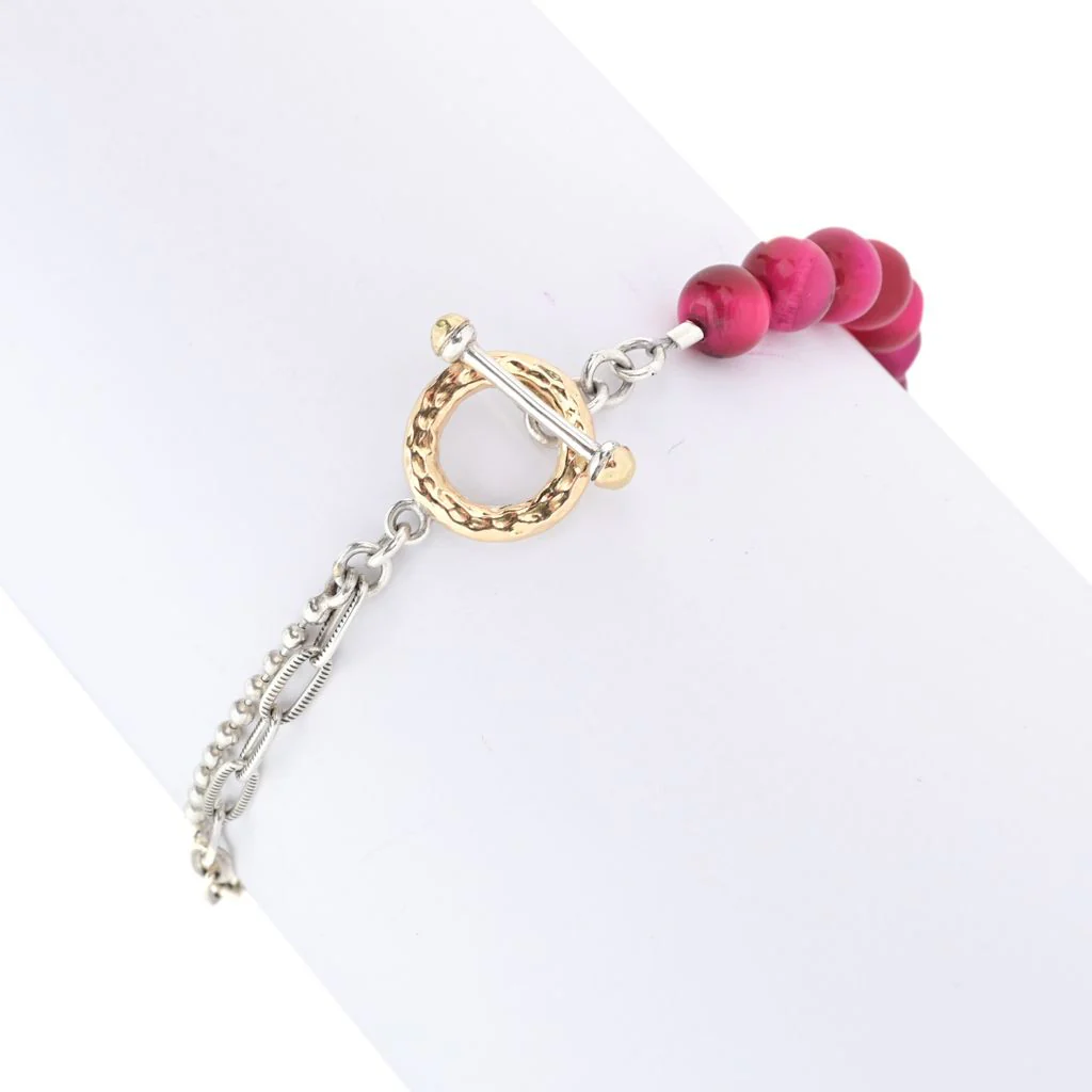 Artisan Silver by Samuel B. Choice of Gem Bead & Chain Bracelet - Image 3