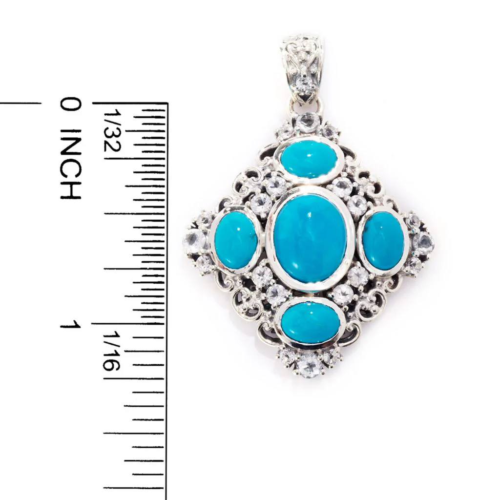 Artisan Silver by Samuel B. Persian Turquoise & Choice of Gem Pendant - Image 2