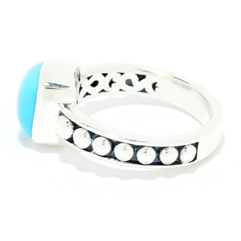 Artisan Silver by Samuel B. Sleeping Beauty Turquoise & Bead Ring - Image 2
