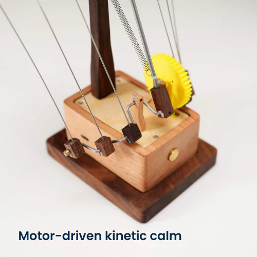 Artisan Wooden Manta Ray Automaton Retro Kinetic Desk Display Sculpture - Image 4