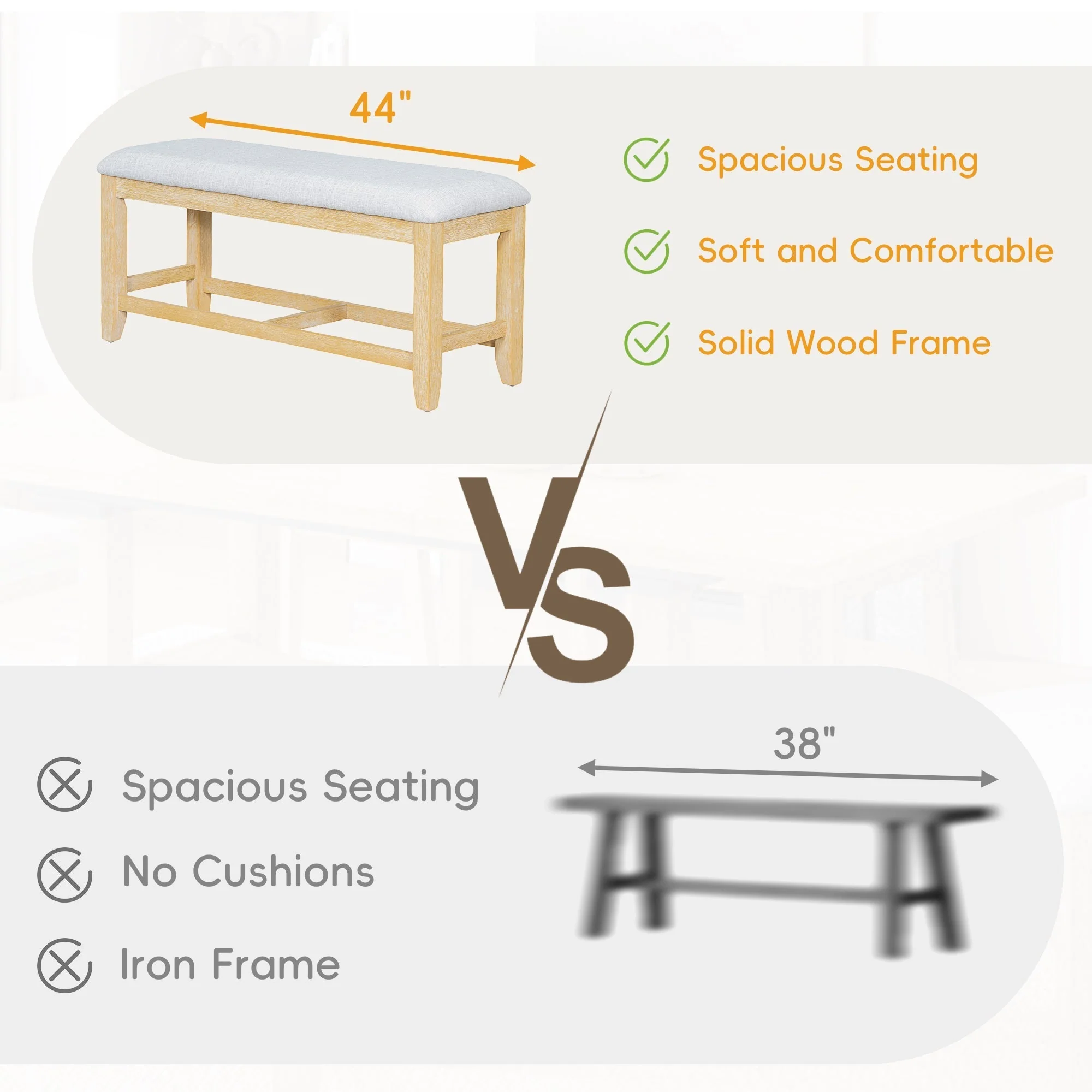 Artisanal 6-Piece Extendable Solid Wood Dining Set with Bench Seating - Image 10