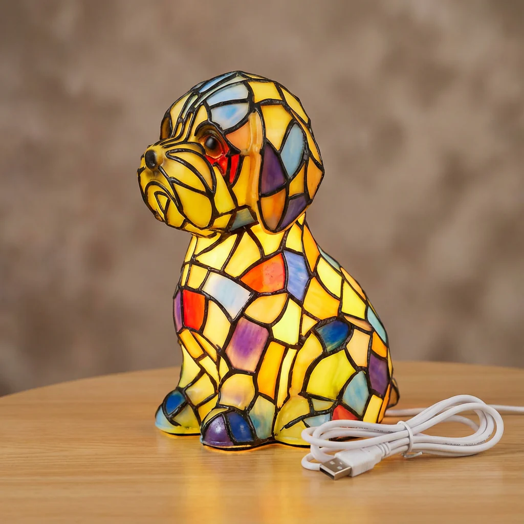 Artistic Resin Figurine Table Lamp with Warm Ambient LED Light - Image 2