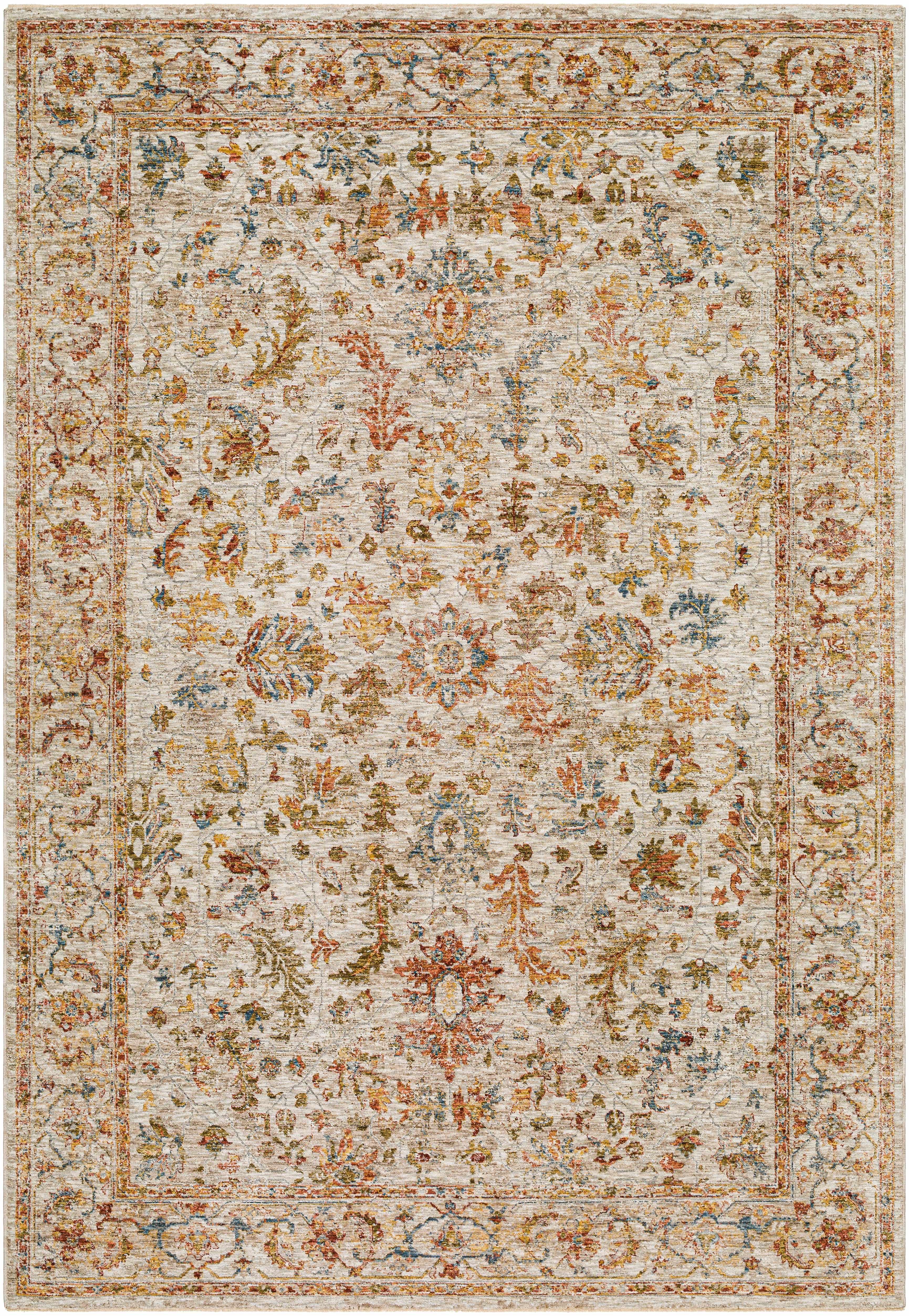 Asabi Beige Textured Rug with Fringes - Image 3