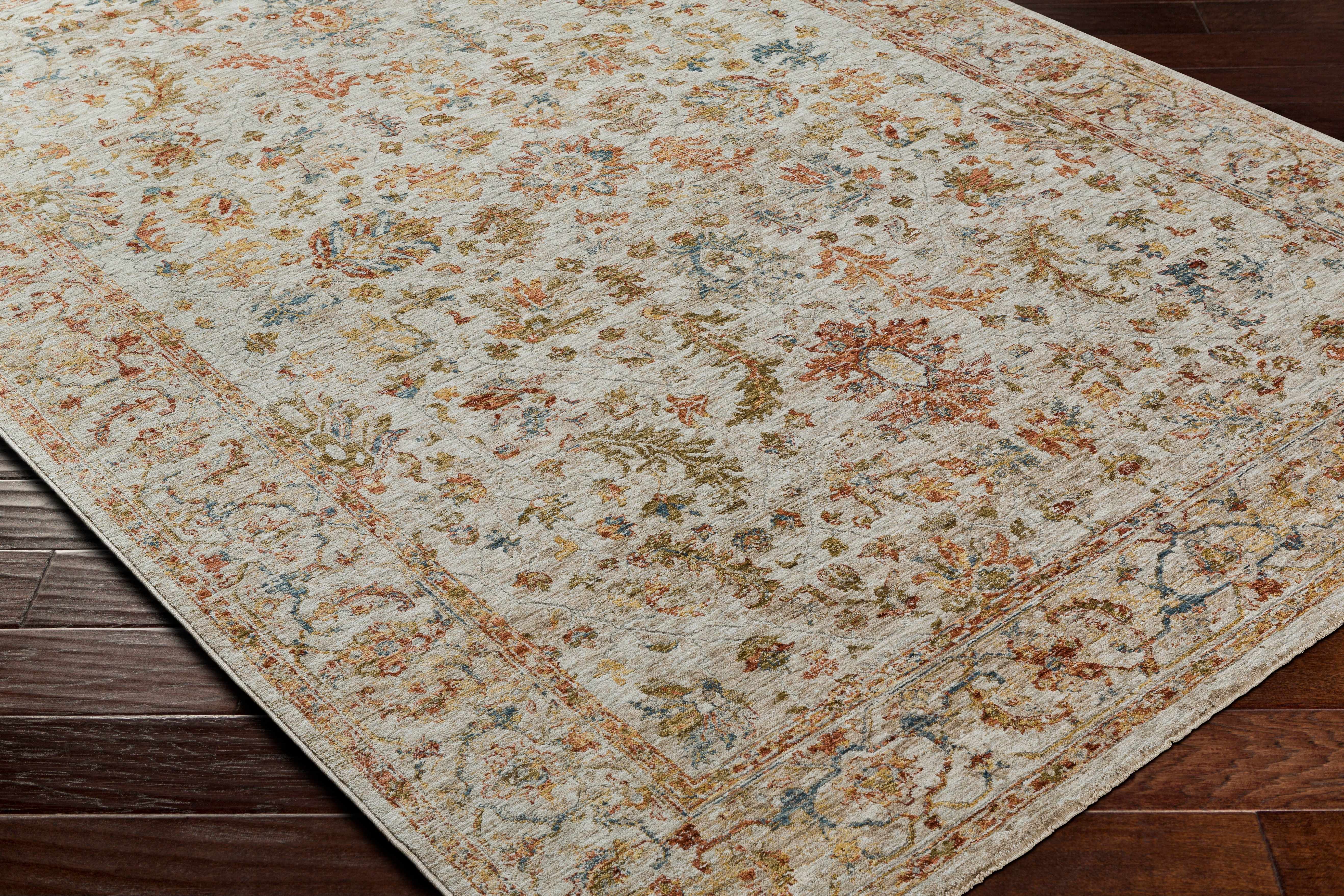 Asabi Beige Textured Rug with Fringes - Image 4
