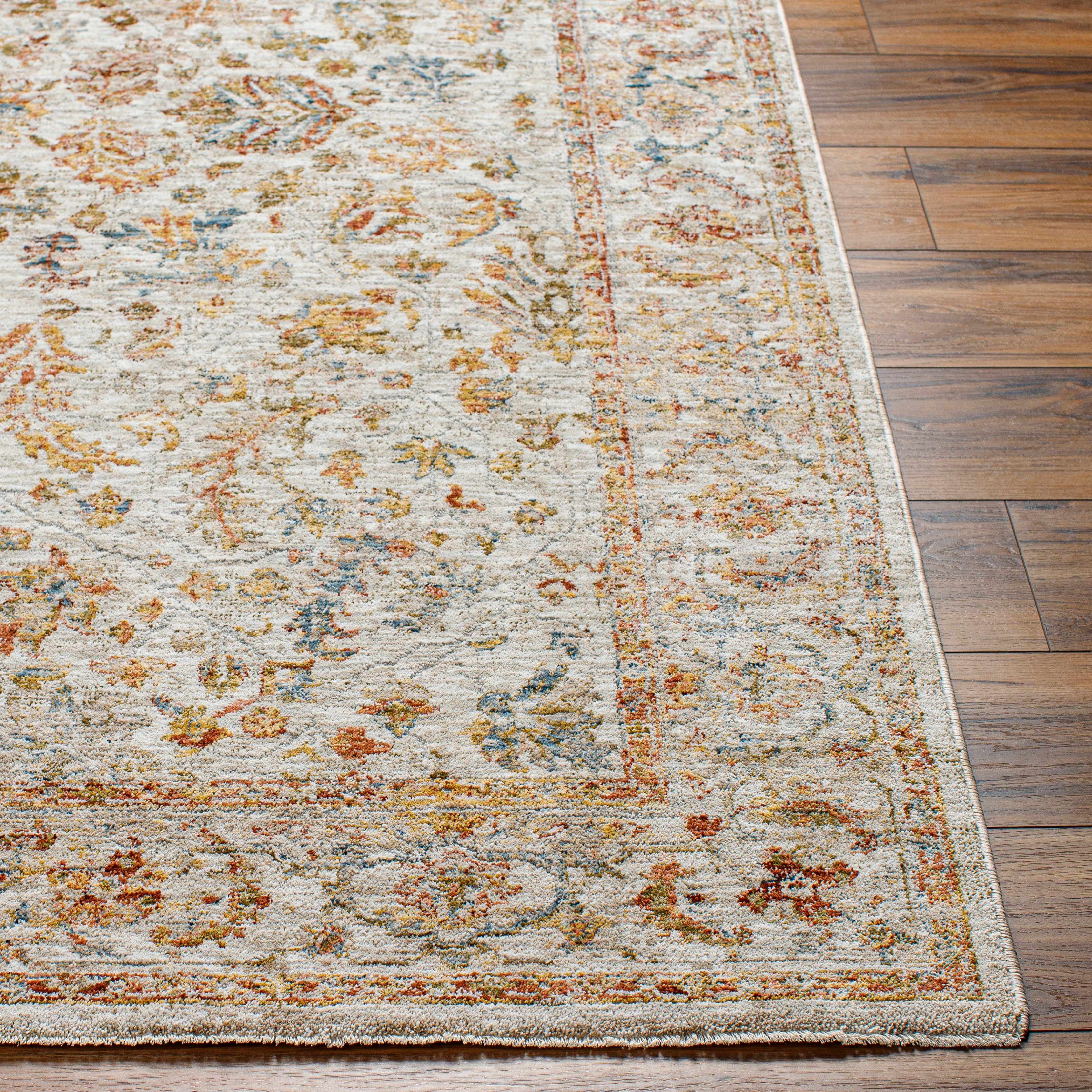 Asabi Beige Textured Rug with Fringes - Image 5
