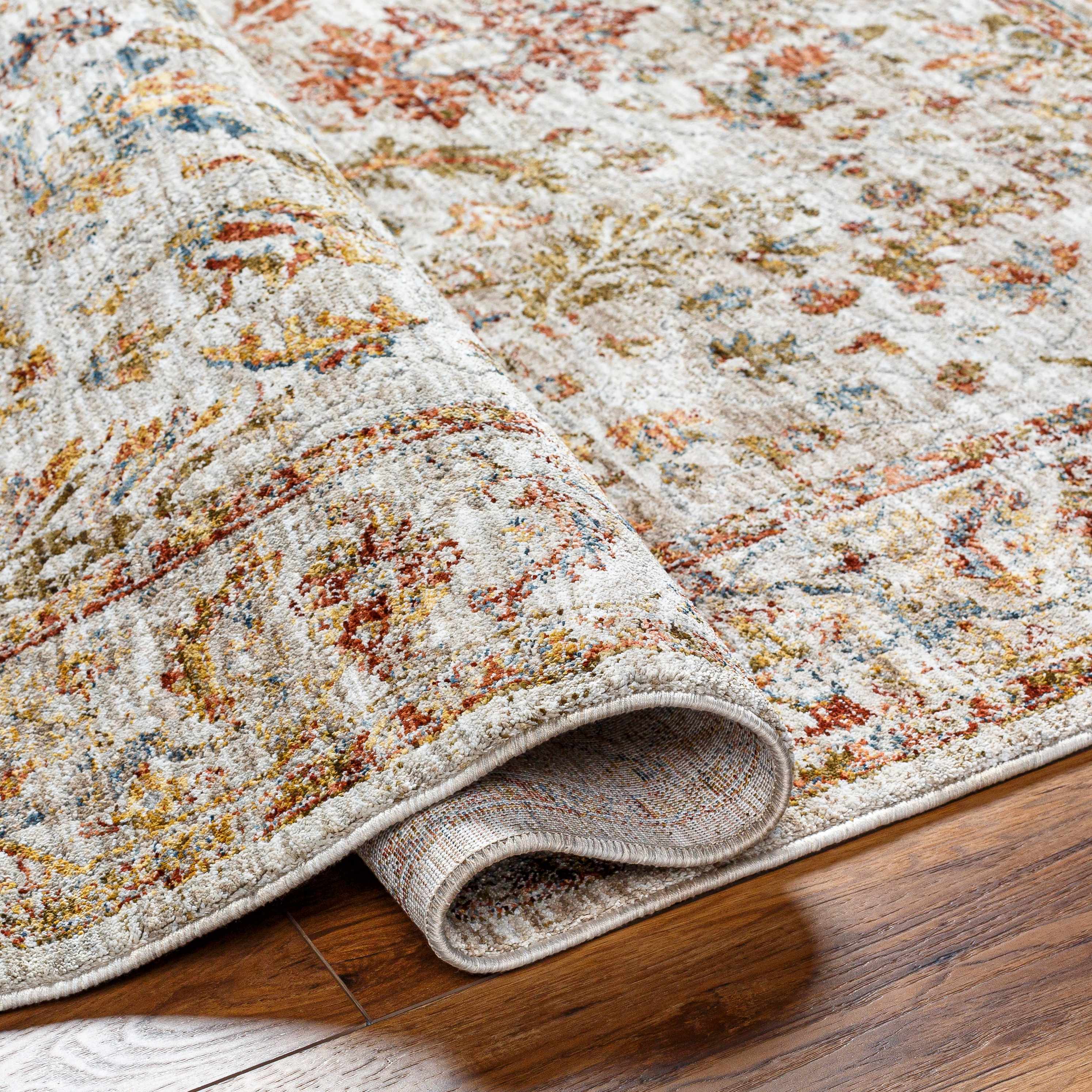 Asabi Beige Textured Rug with Fringes - Image 7
