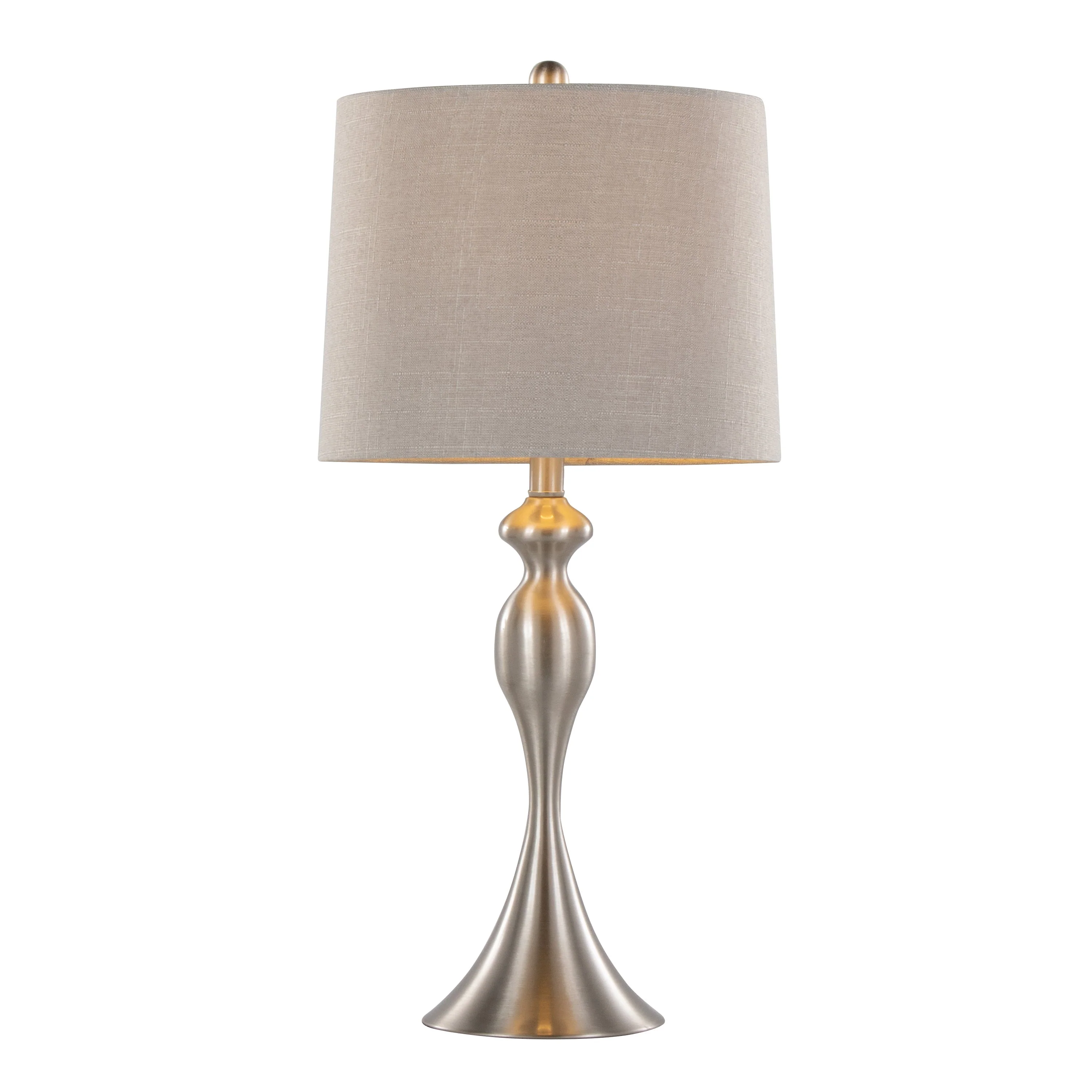 Ashland 27" Contemporary Metal Table Lamp in Brushed Nickel - Set of 2 - Image 3