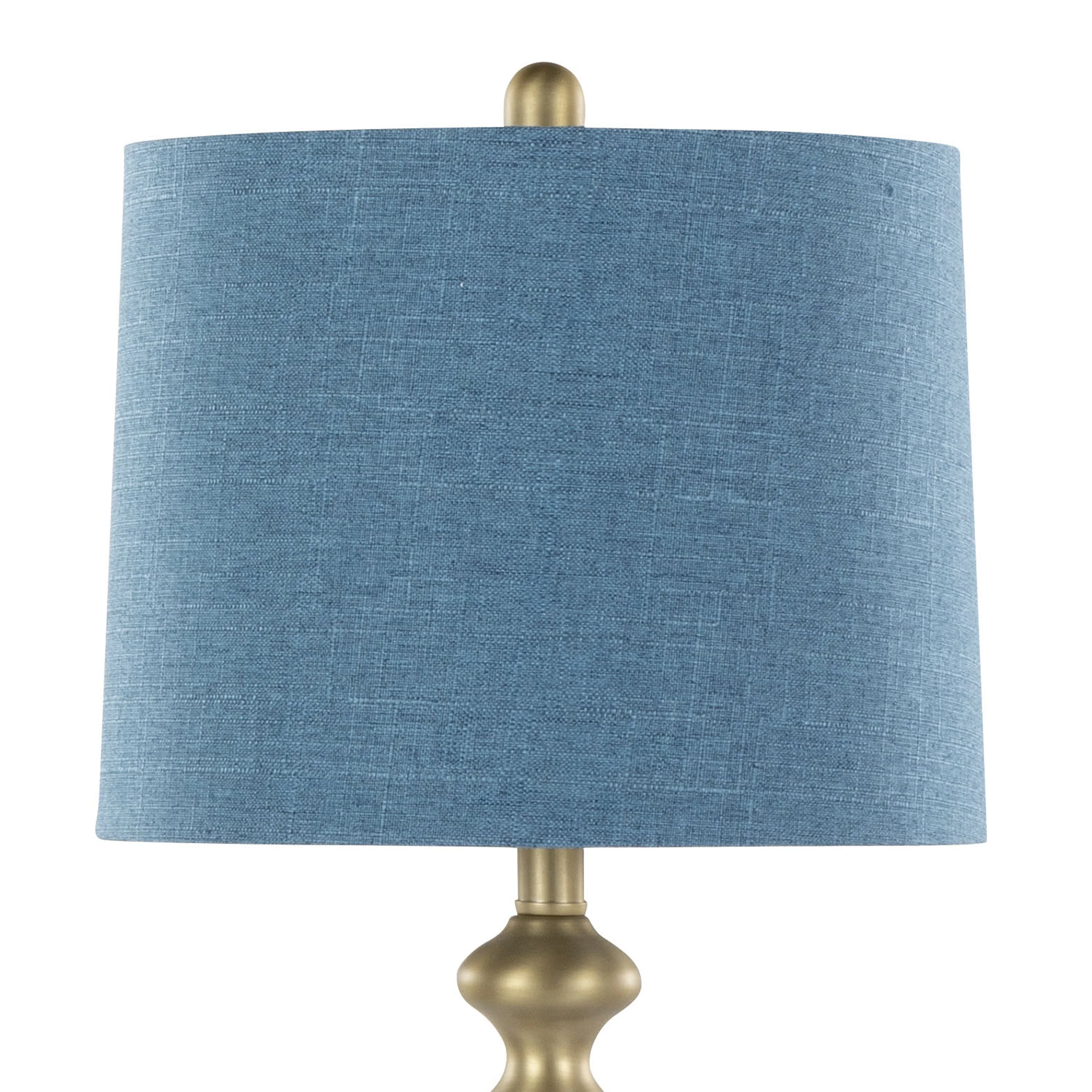 Ashland 27" Contemporary Metal Table Lamp Set in Gold with Linen Shades - Image 4