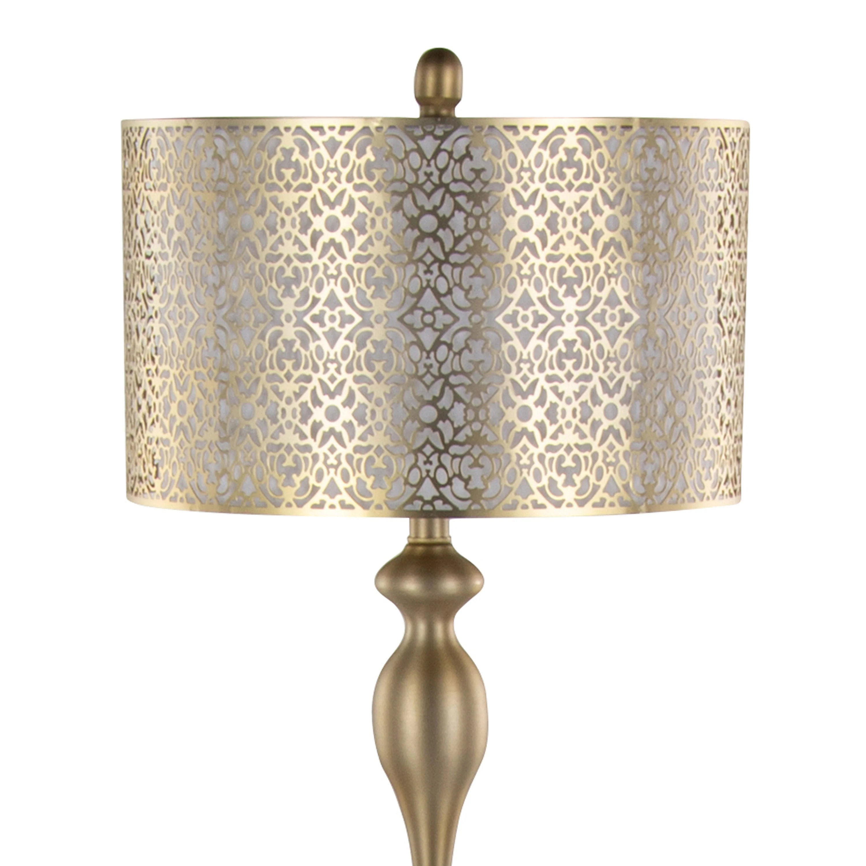 Ashland 63' Contemporary Metal Floor Lamp in Gold with Linen Shade - Image 3