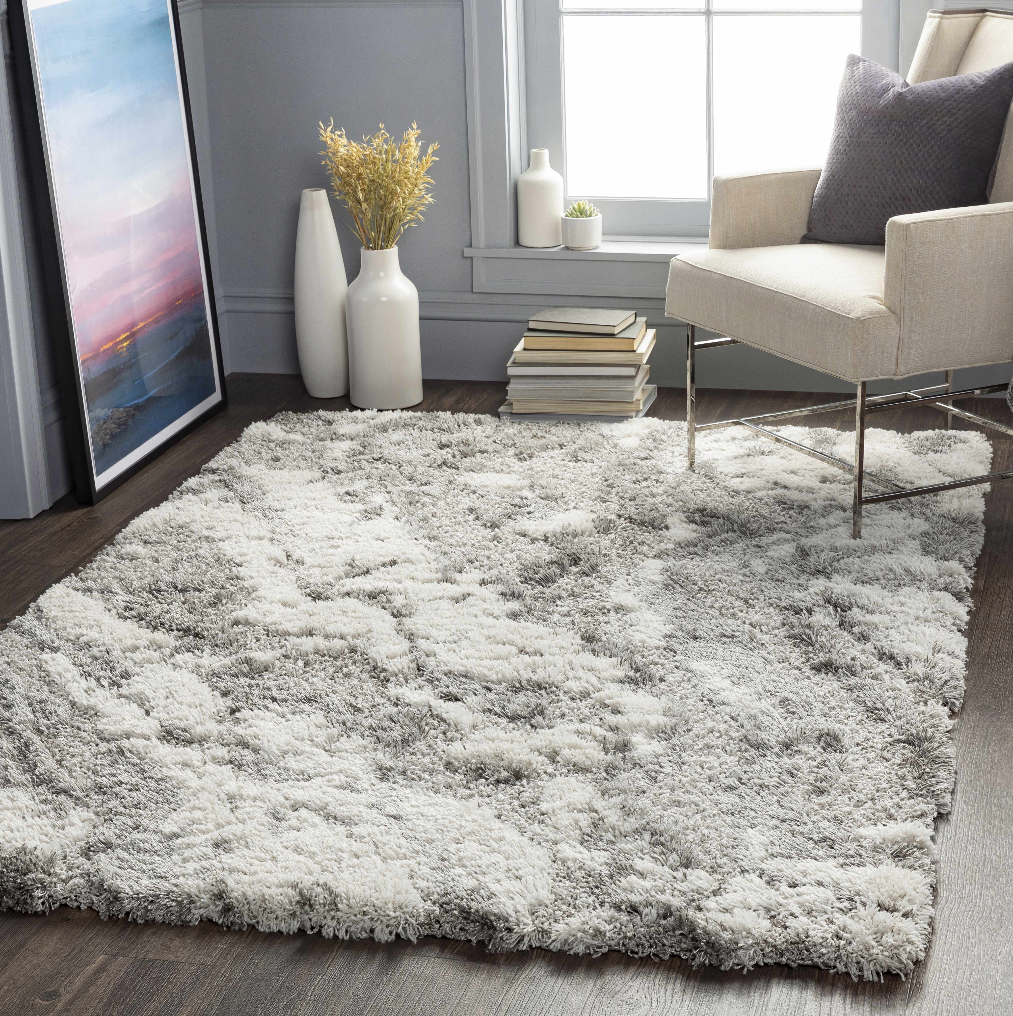 Ashtucna Gray Cloudy Shag Rug - Image 2