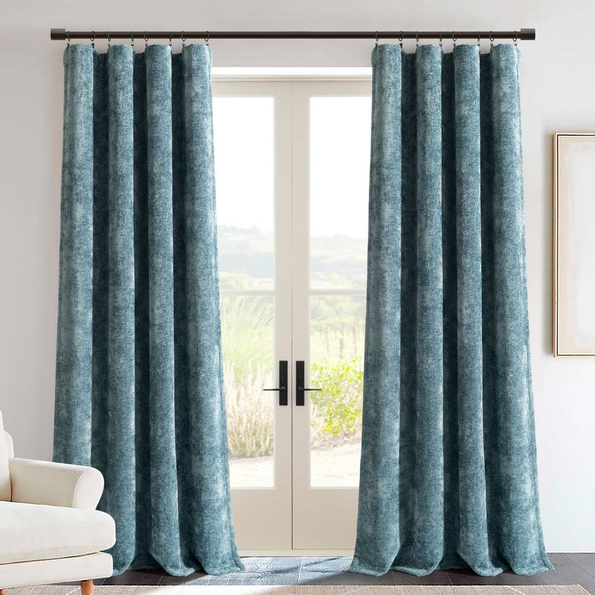 Aspen Luxury Velvet Chenille Window Curtain Panel - Image 11