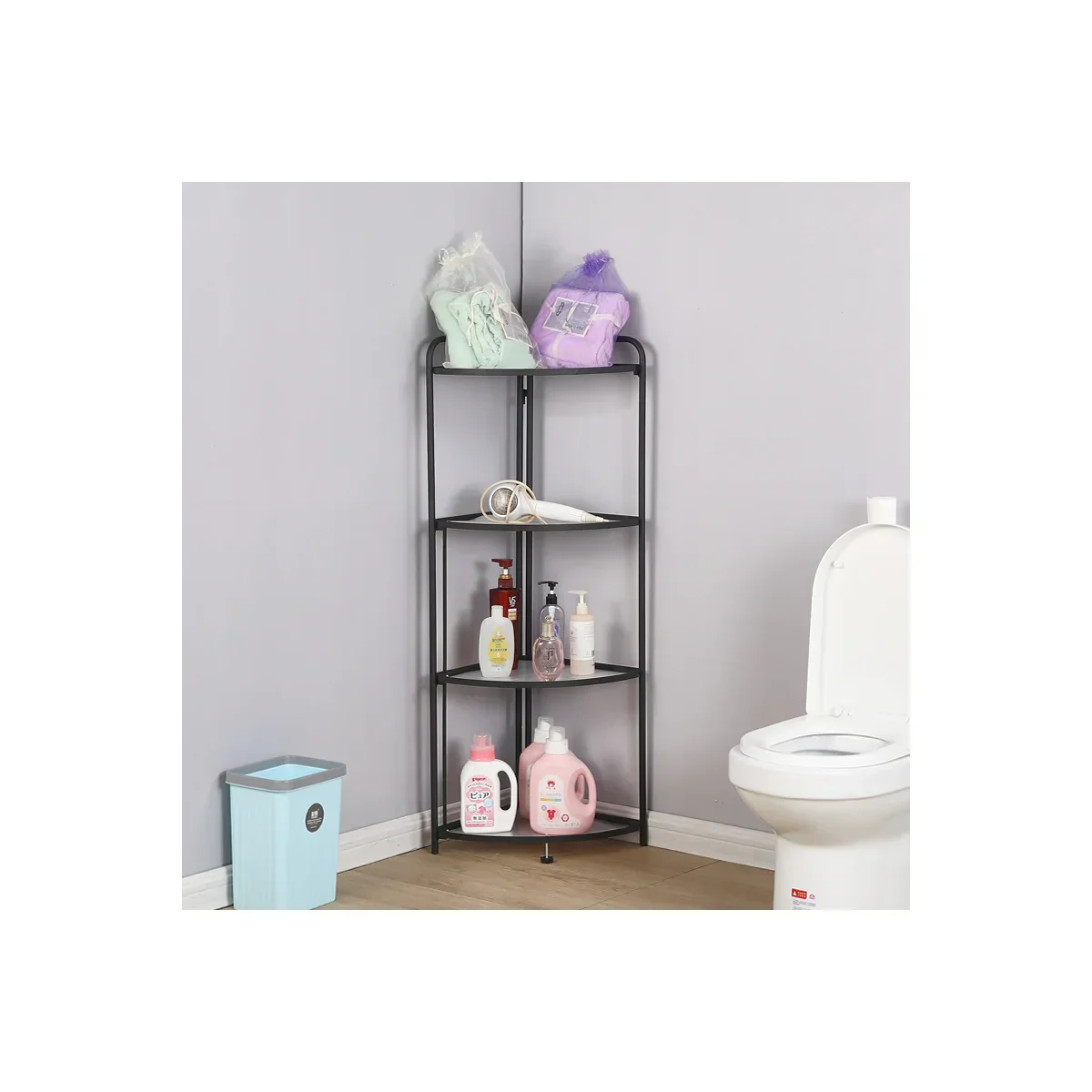 Assembled Black Foldable Corner Shelving Unit - 2 Sizes! - Image 10
