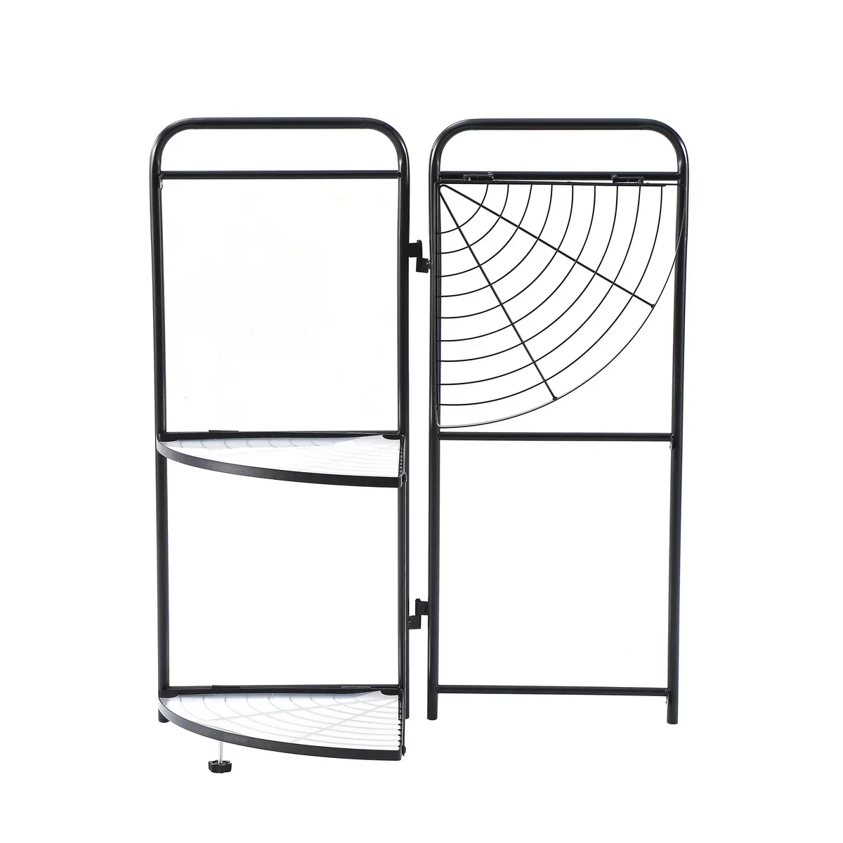 Assembled Black Foldable Corner Shelving Unit - 2 Sizes! - Image 3