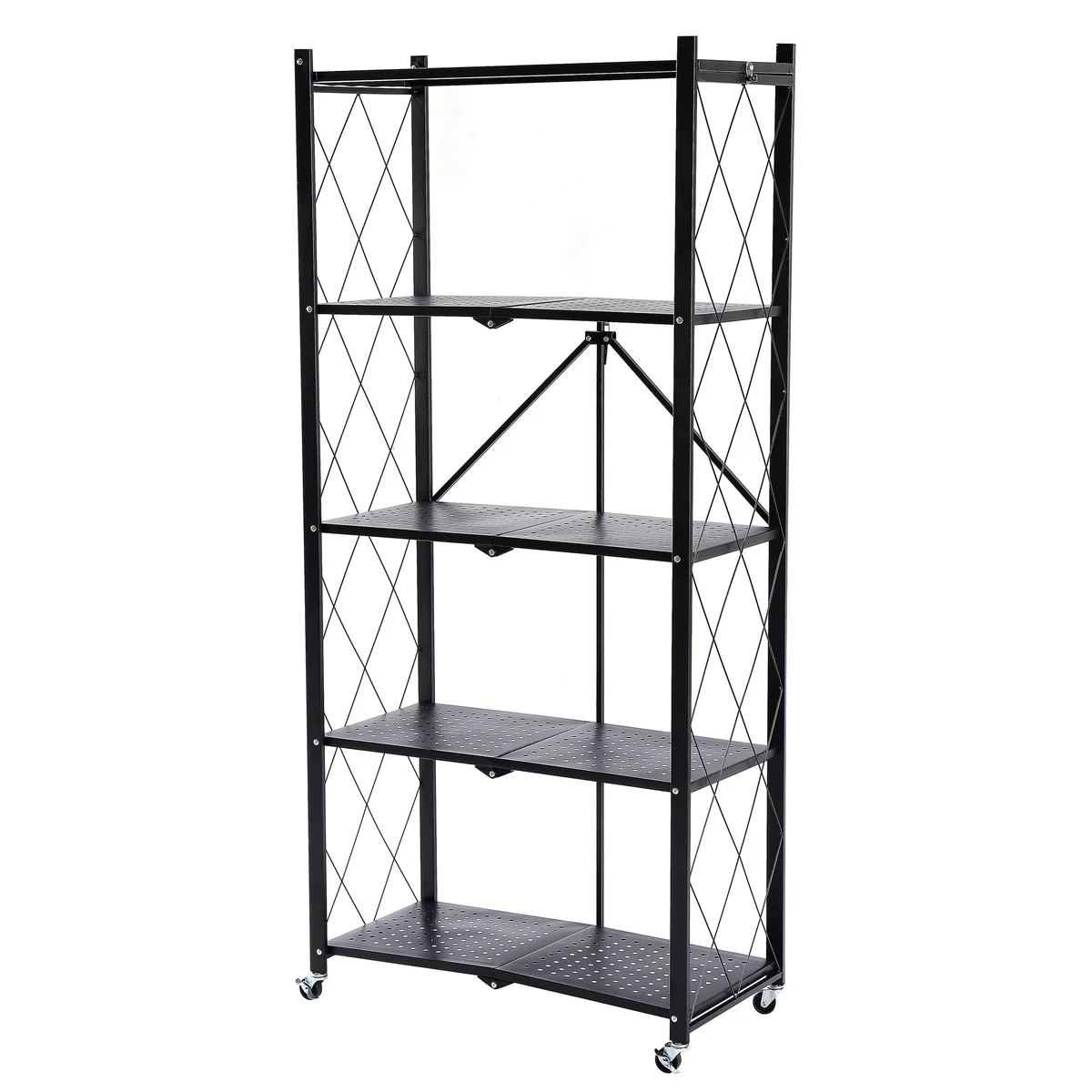 Assembled Black Foldable Metal Storage Shelving Unit - Image 11