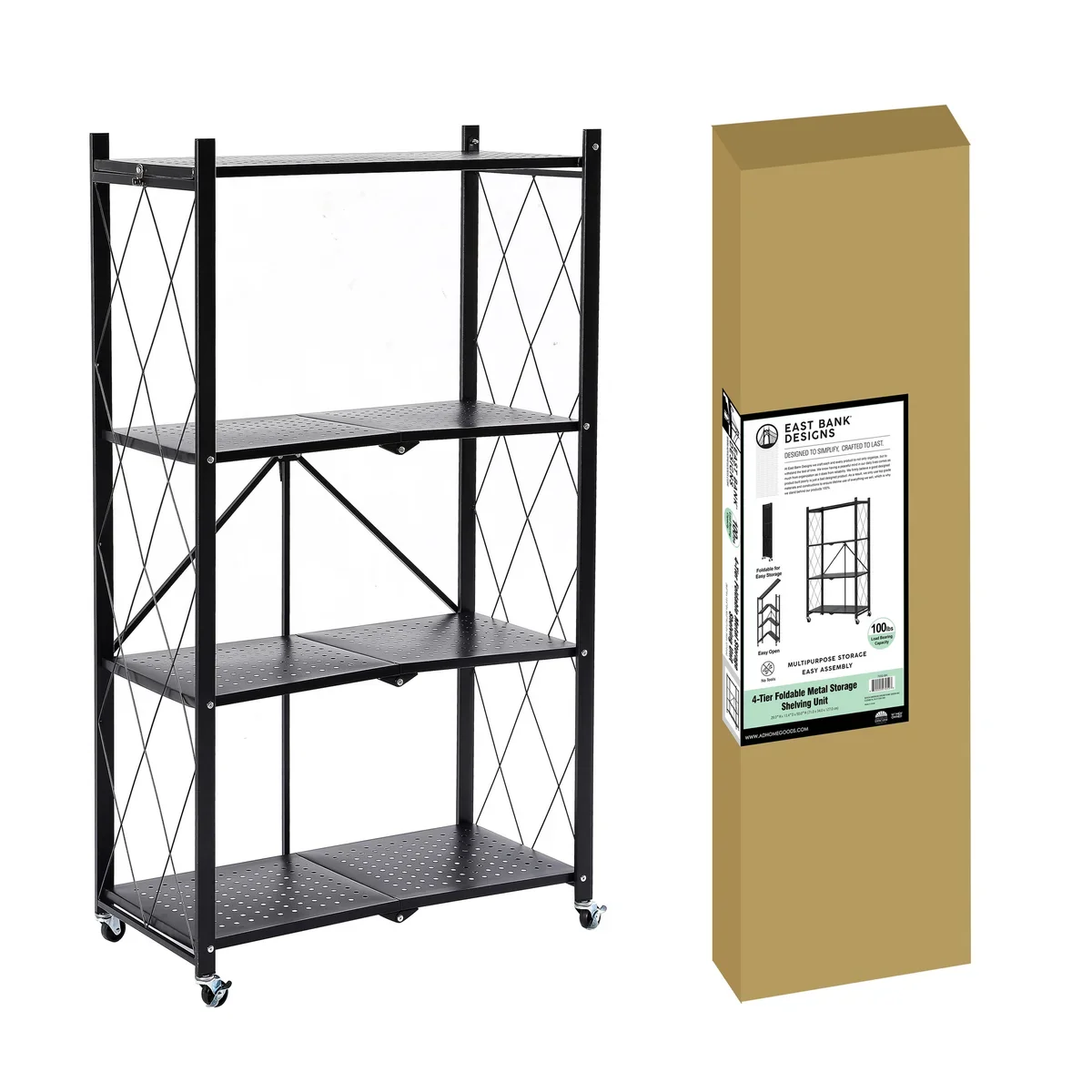 Assembled Black Foldable Metal Storage Shelving Unit - Image 13