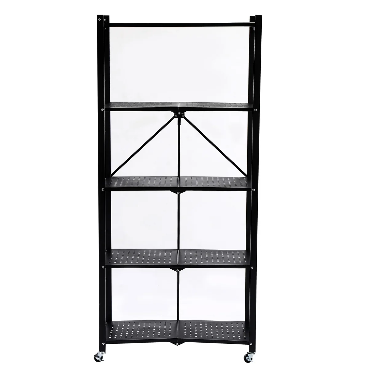 Assembled Black Foldable Metal Storage Shelving Unit - Image 2