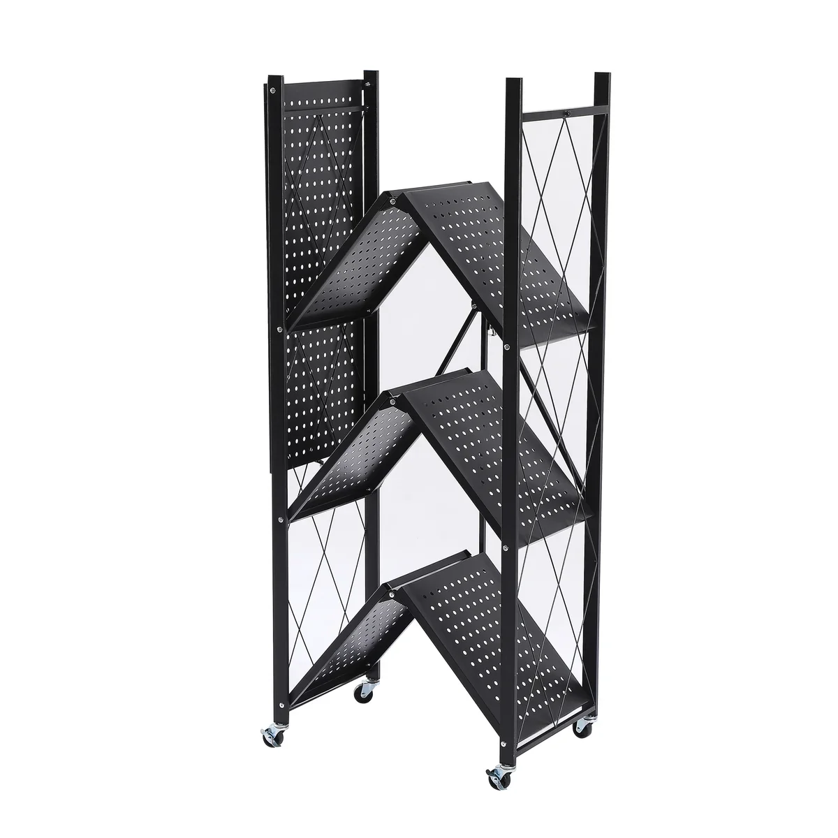 Assembled Black Foldable Metal Storage Shelving Unit - Image 23
