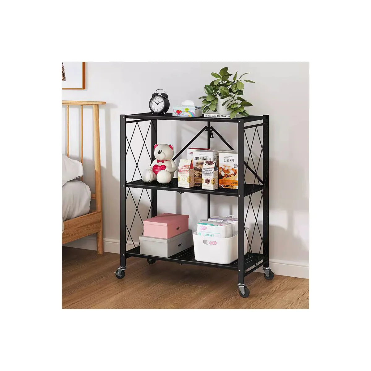 Assembled Black Foldable Metal Storage Shelving Unit - Image 36