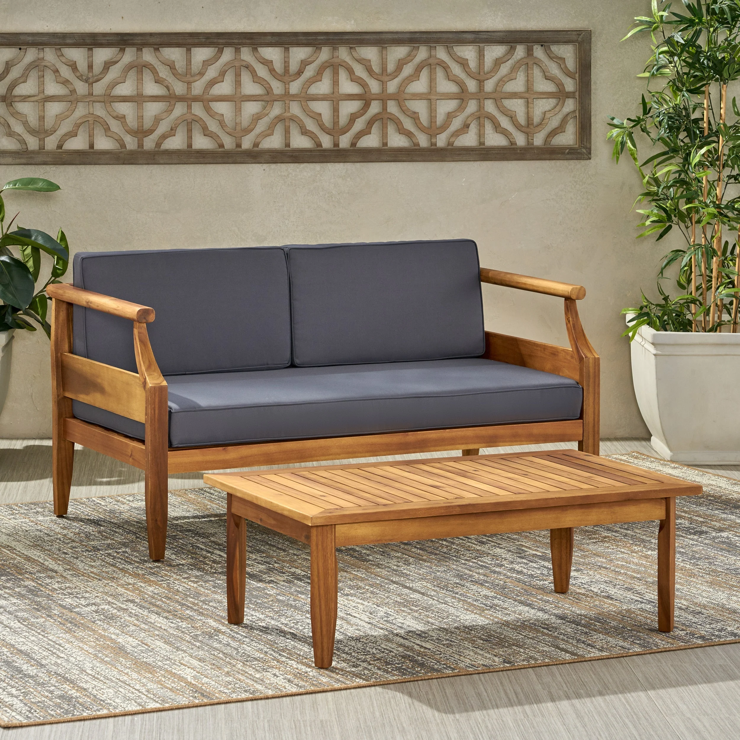 Aston Outdoor 4 Seater Chat Set with Cushions - Image 5
